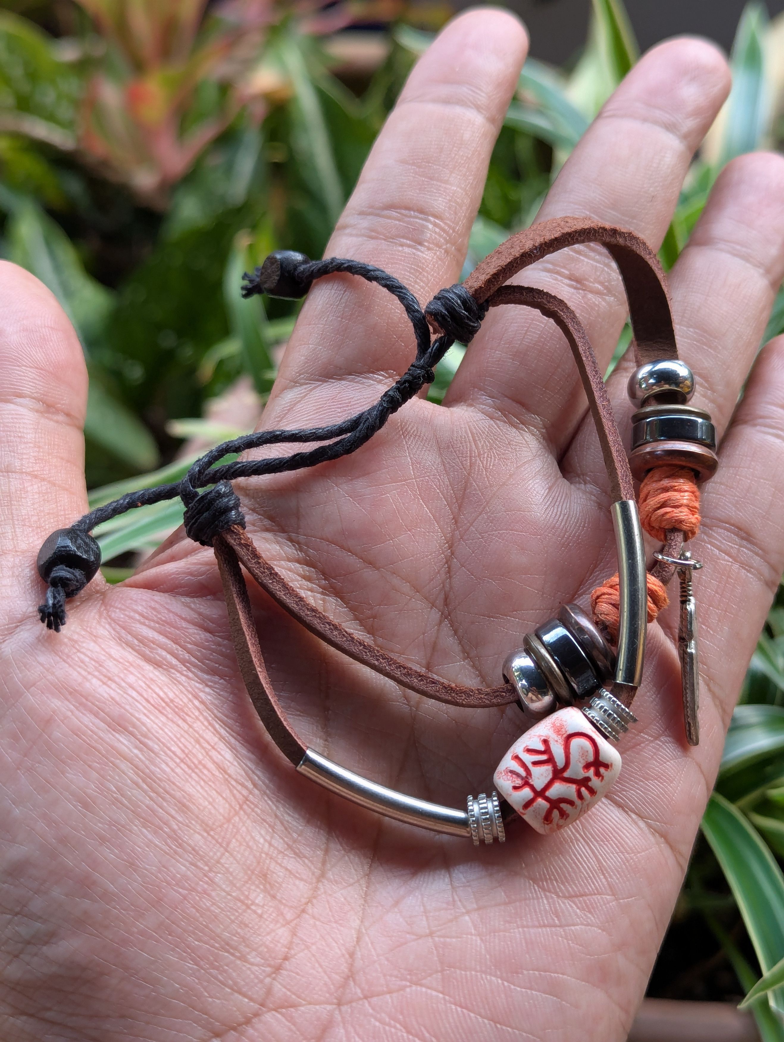TRIBAL SURFER HANDMADE LEATHER HEMP BRACELET
