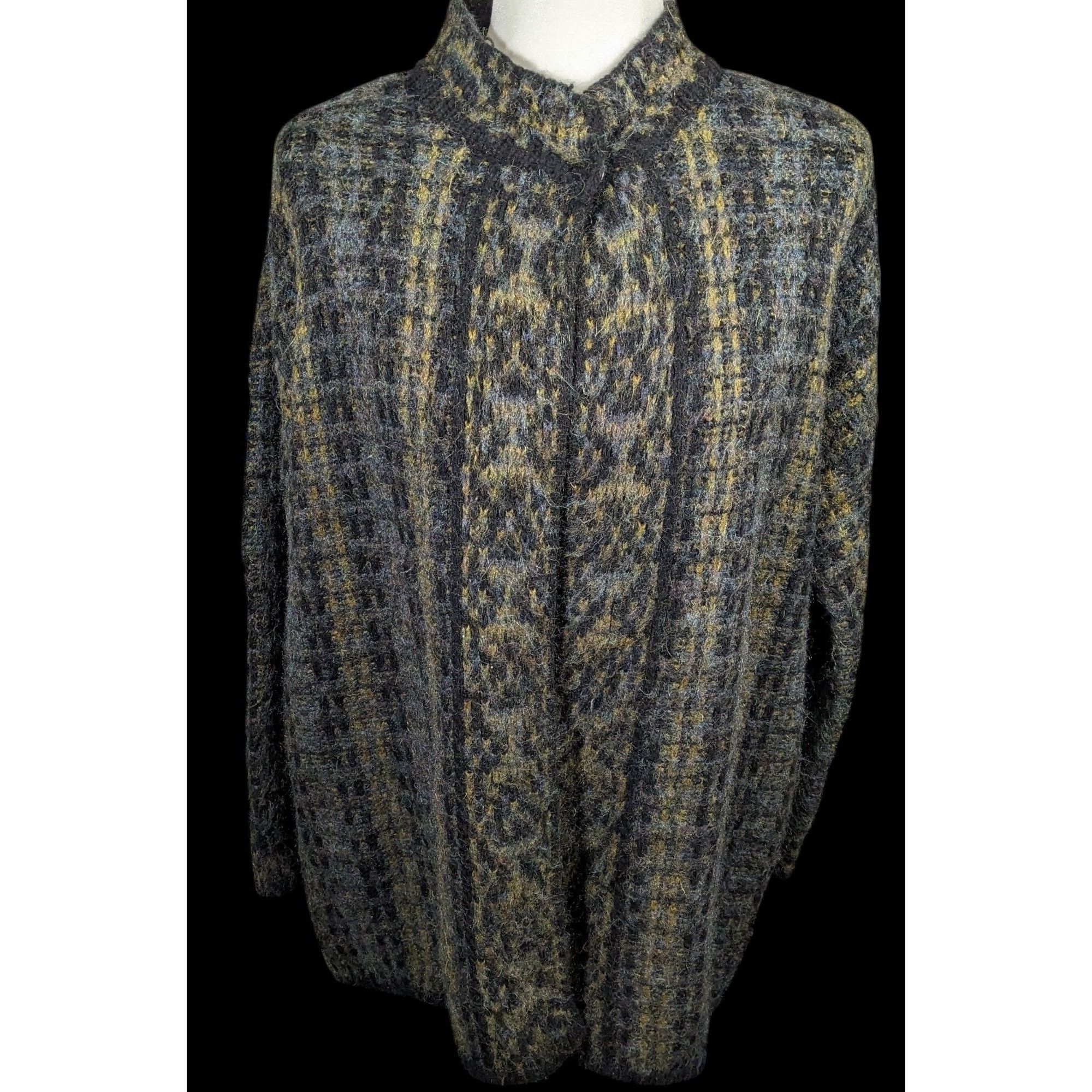 Other Vintage Lineamaglia Italian Alpaca Mohair Earth Tone Cardiga Size L / US 10 / IT 46 - 1 Thumbnail