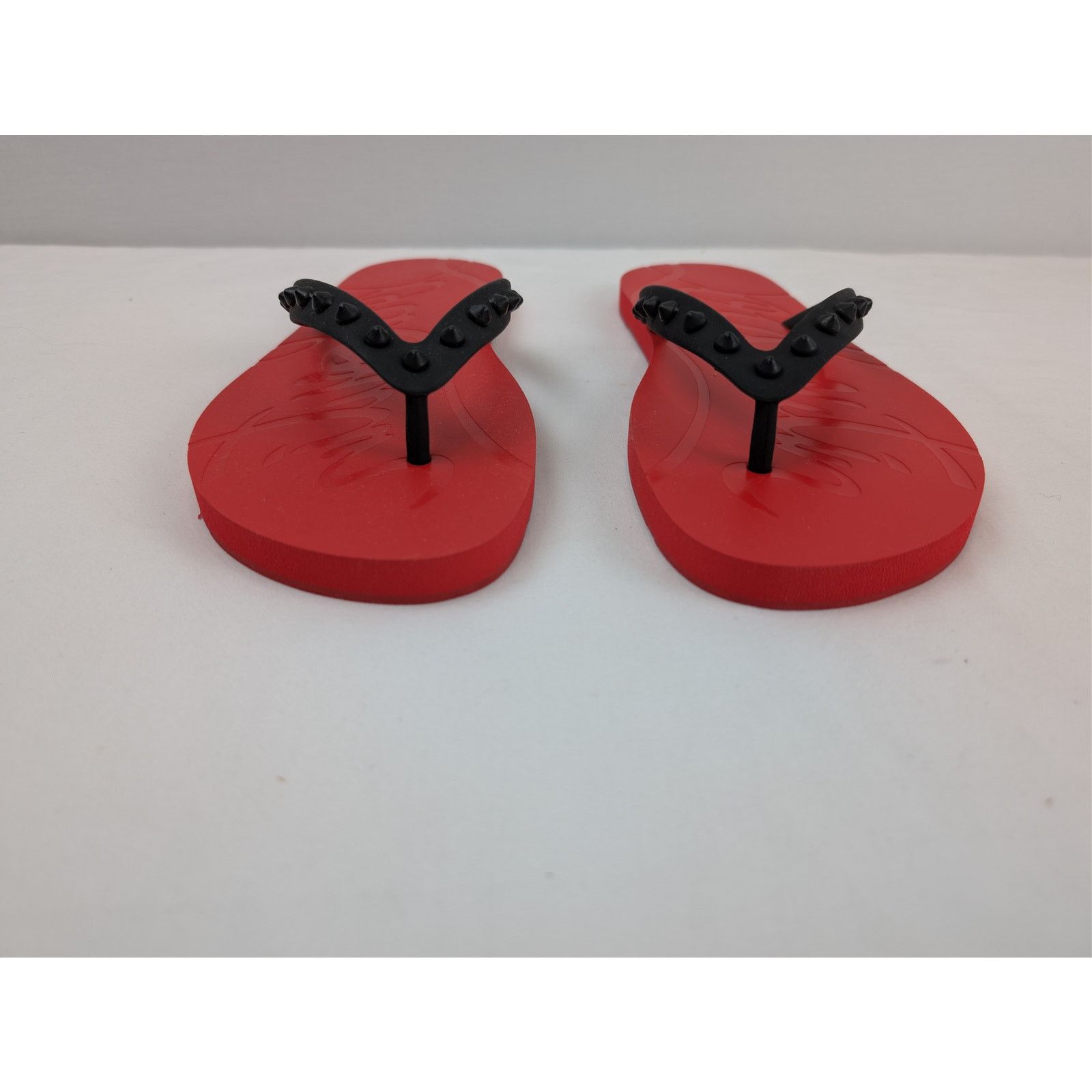 Christian Louboutin o1rshd1 Loubi Flip Donna Flat Slipper in Black/Loubi Size US 12 / IT 42 - 9 Thumbnail