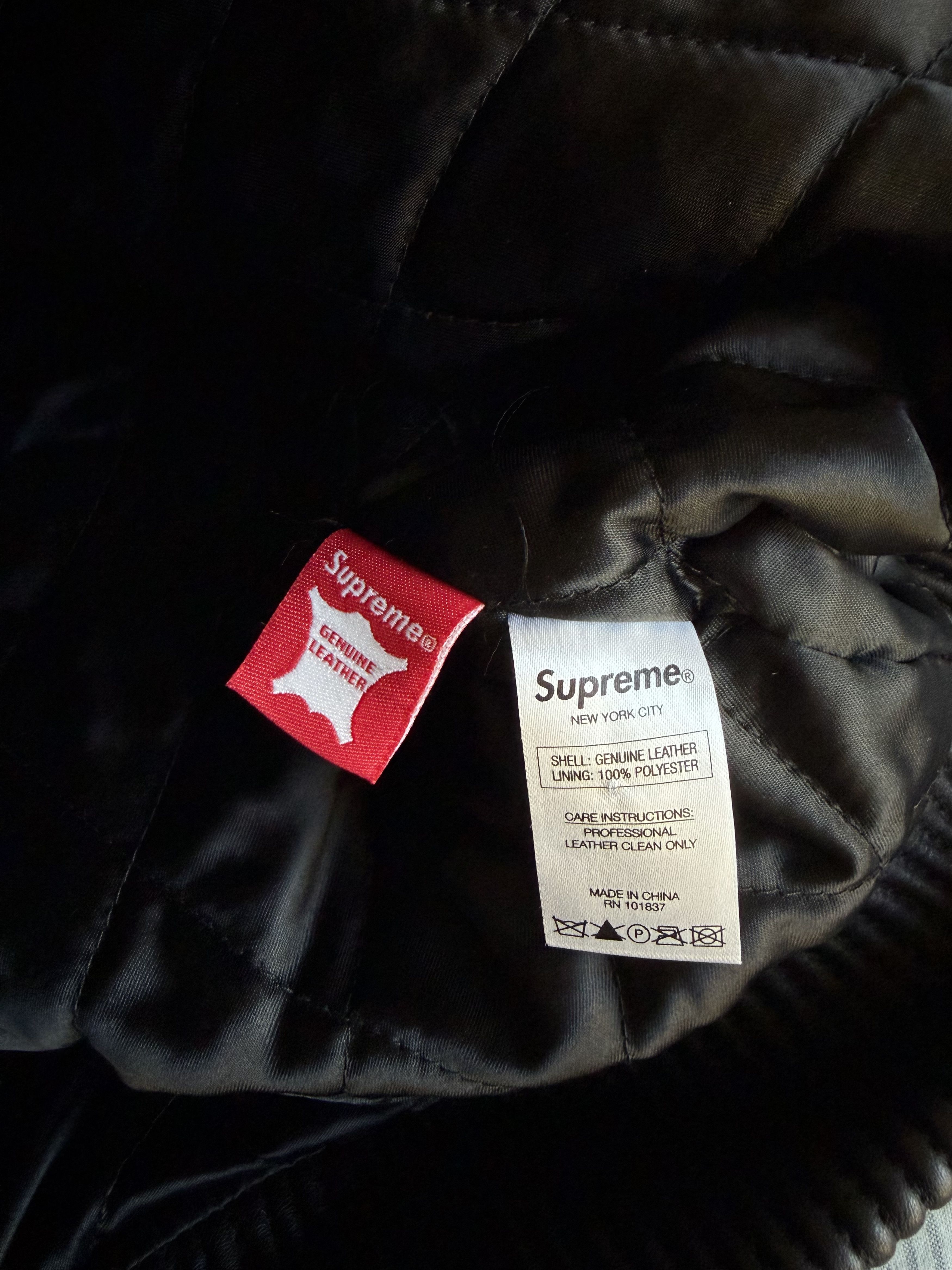 Supreme Supreme Scarface Embroidered Leather Jacket in Black Size US XL / EU 56 / 4 - 11 Thumbnail