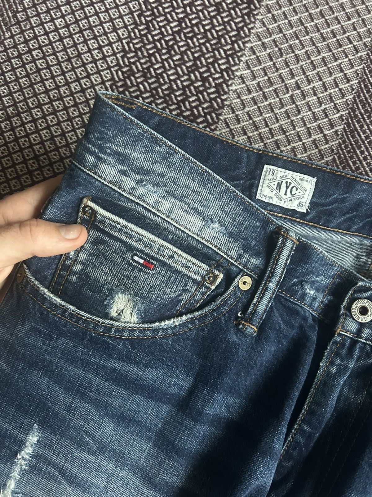 Tommy Hilfiger Tommy Hilfiger Denim Jeans Ryder Distressed Washed Y2K Sz 34 Size US 34 / EU 50 - 4 Thumbnail