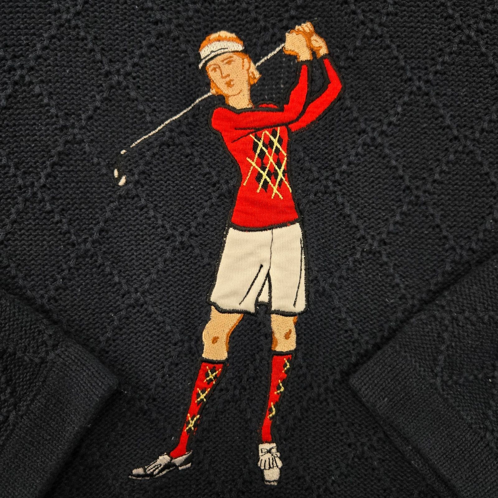 Vintage Vintage Navy Blue Embroidered Golfer Sweater Size Medium Size M / US 6-8 / IT 42-44 - 4 Thumbnail