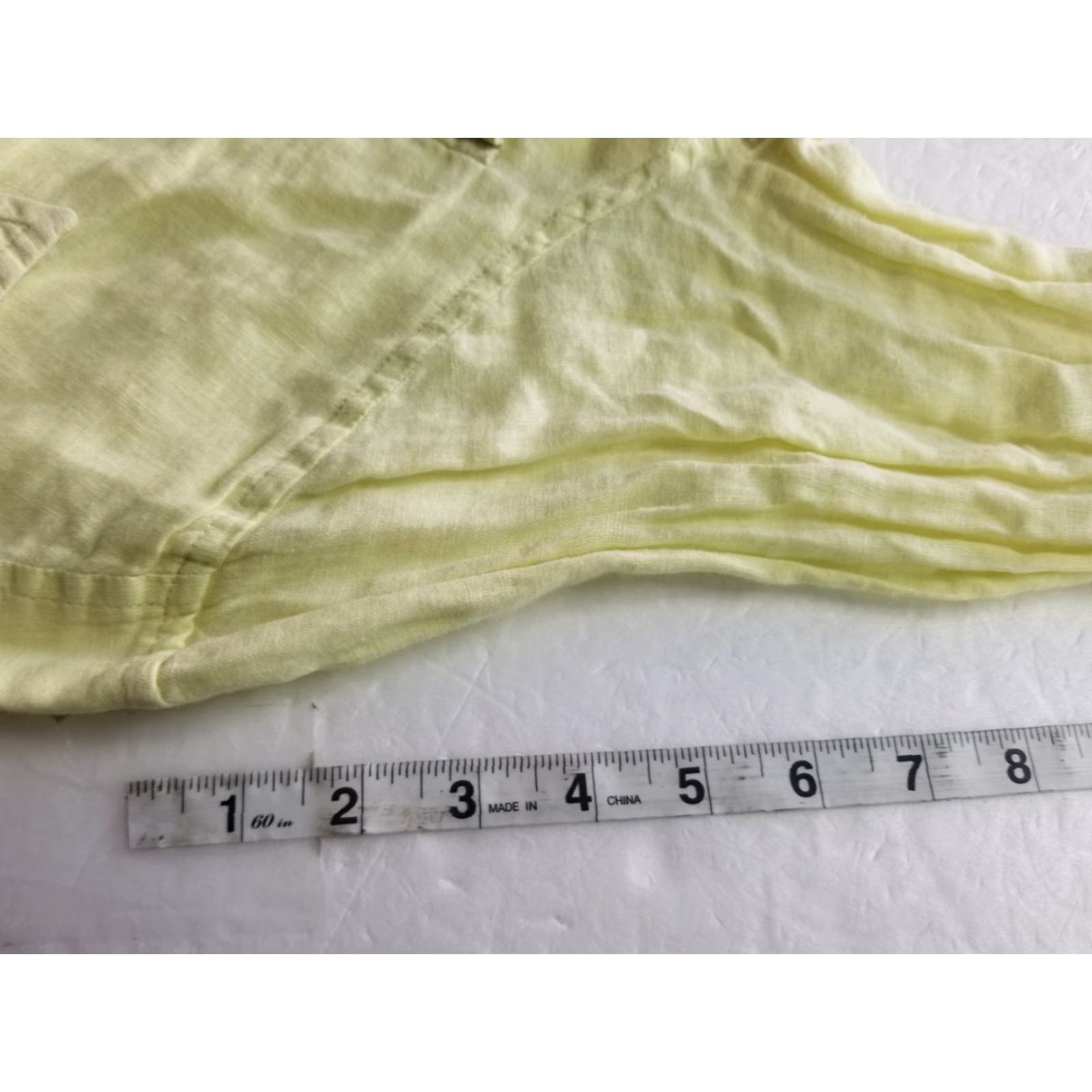 Vintage Chico's Shirt Button-Up Linen 100% Size 2 Large Yellow Womens Size L / US 10 / IT 46 - 7 Thumbnail