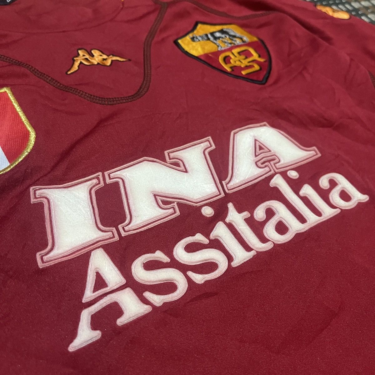 Kappa × Vintage Vintage 2001 -02 As Roma Home Jersey #24 Delvecchio Size US L / EU 52-54 / 3 - 4 Thumbnail