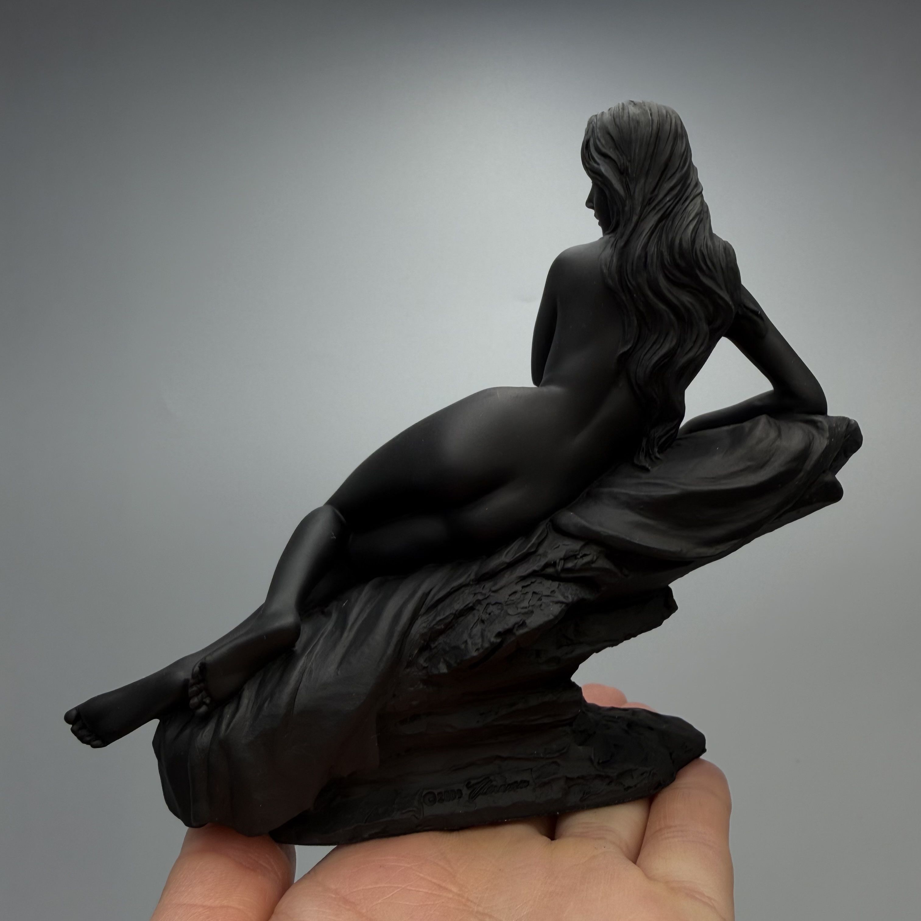 Other Vintage Black Polystone Reclining Lady Figurine Sculpture Size ONE SIZE - 6 Thumbnail