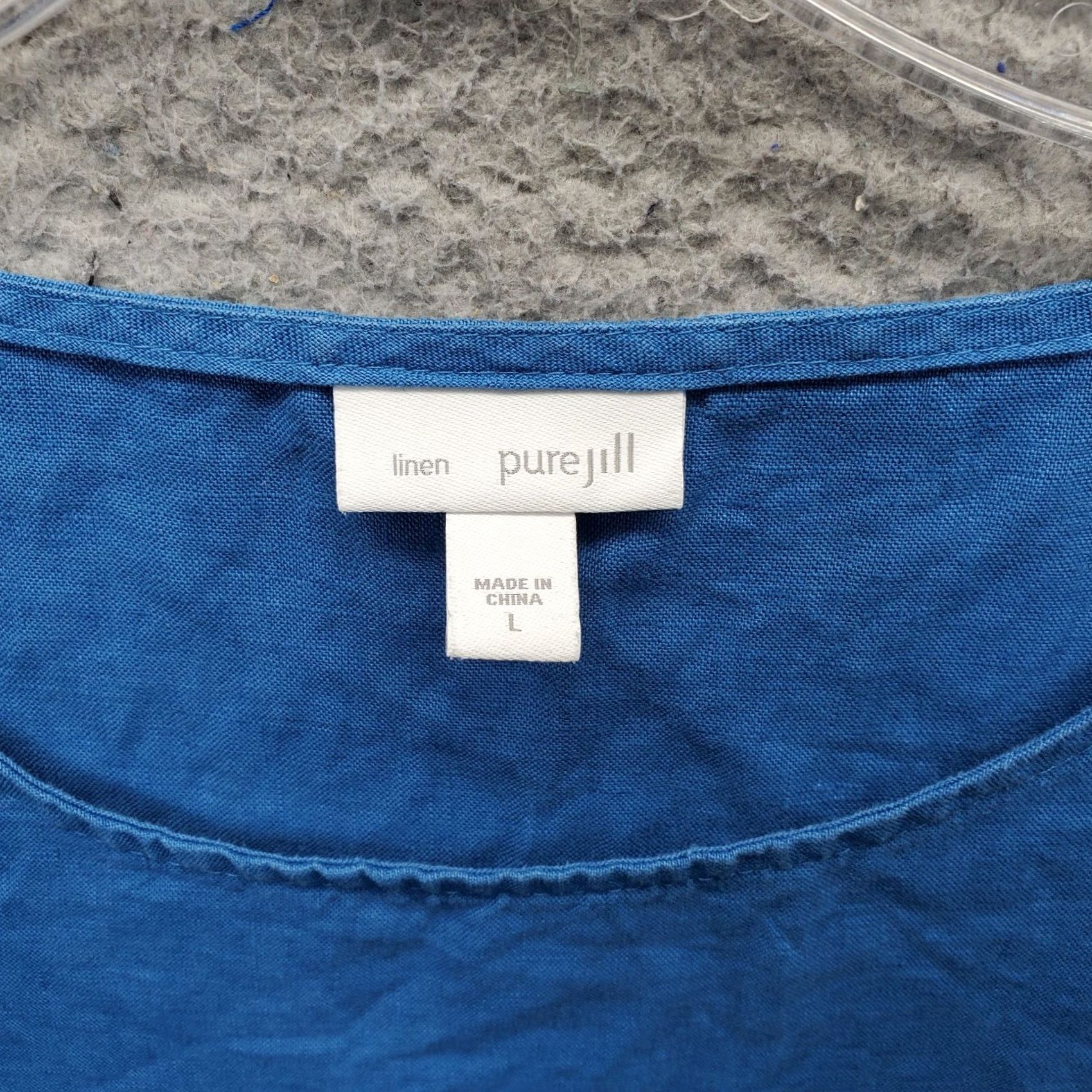 J. Jill J. Jill Tank Top Womens Large Blue Linen Wide Strap Round Neck USA Ship Casual Sleeveless Size L / US 10 / IT 46 - 5 Thumbnail