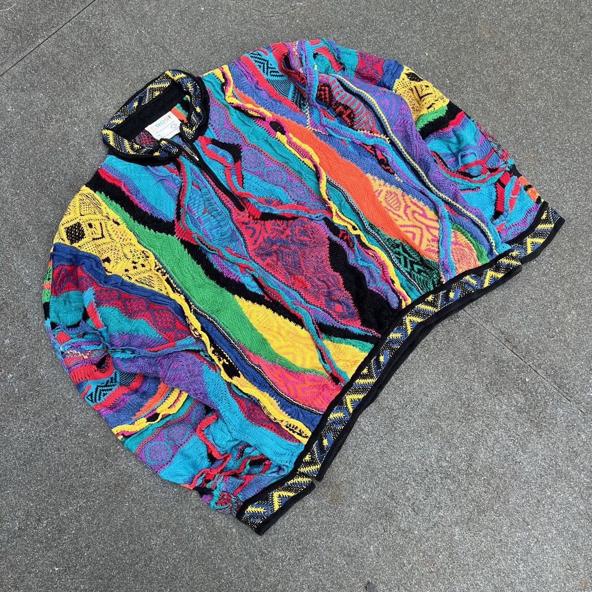 Coogi × Vintage Crazy Vintage Coogi 3D Cable Knit Multicolour Sweater Size US M / EU 48-50 / 2 - 2 Thumbnail