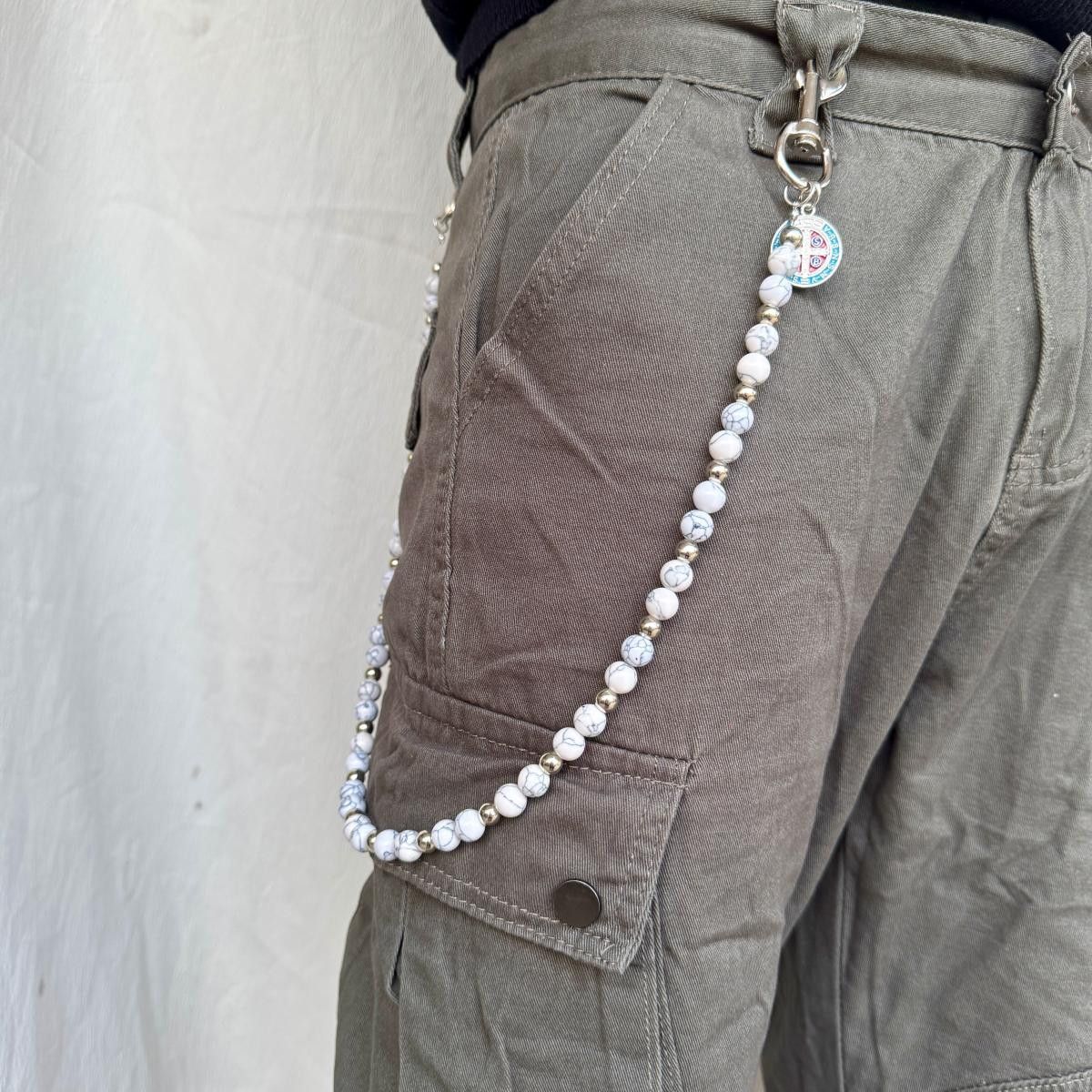Japanese Brand 2 Layer Natural Echo Stoned Wallet Chain Size ONE SIZE - 1 Thumbnail
