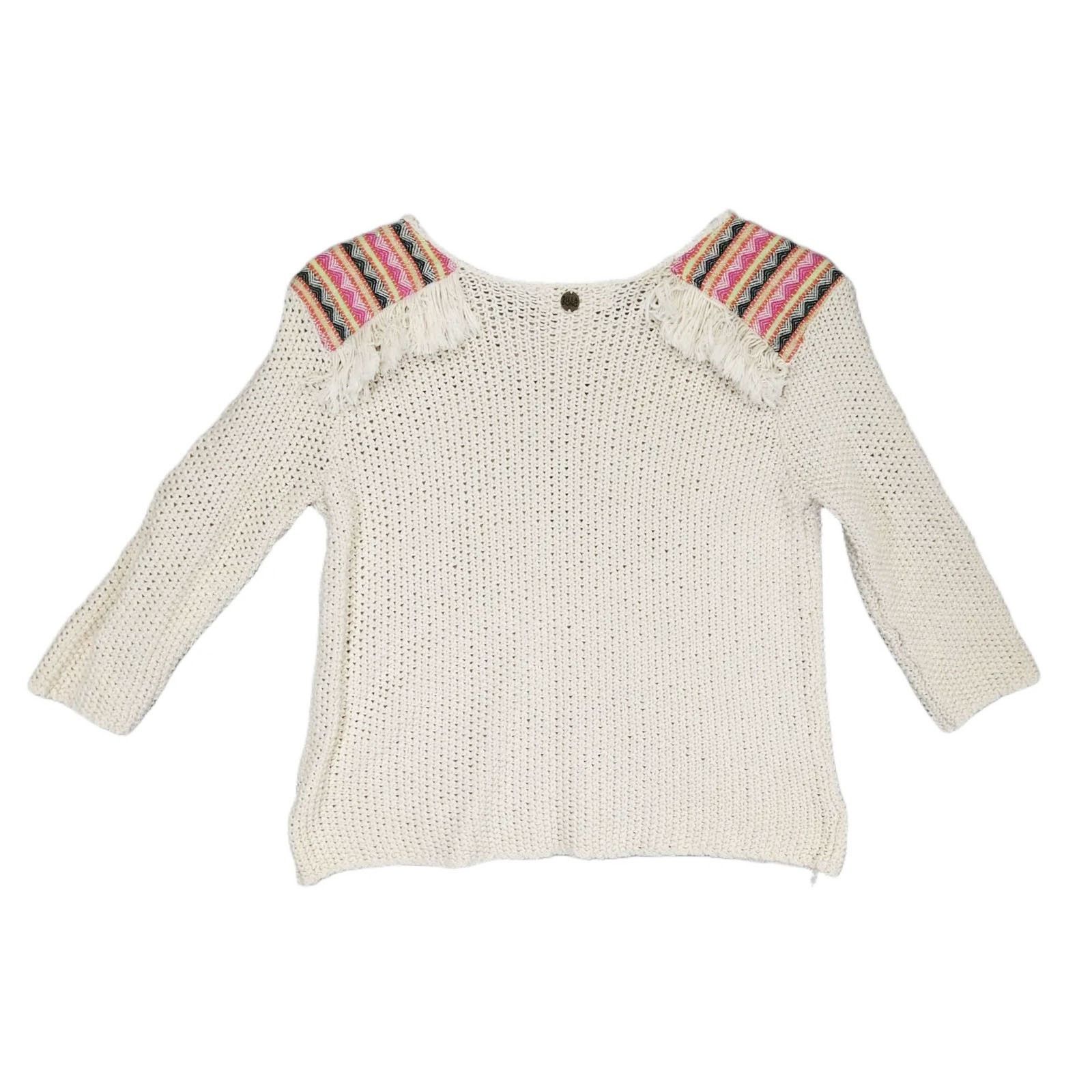Billabong Billabong Sandy Kisses Women's M Fringe Open Knit Sweater Size M / US 6-8 / IT 42-44 - 3 Thumbnail