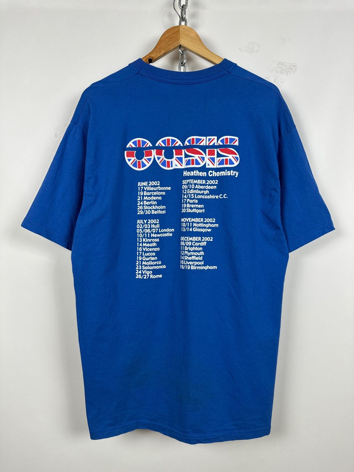 Band Tees 2002 Vintage Oasis Heathen Chemistry Tour Blue Band T-Shirt Size US XL / EU 56 / 4 - 2 Thumbnail