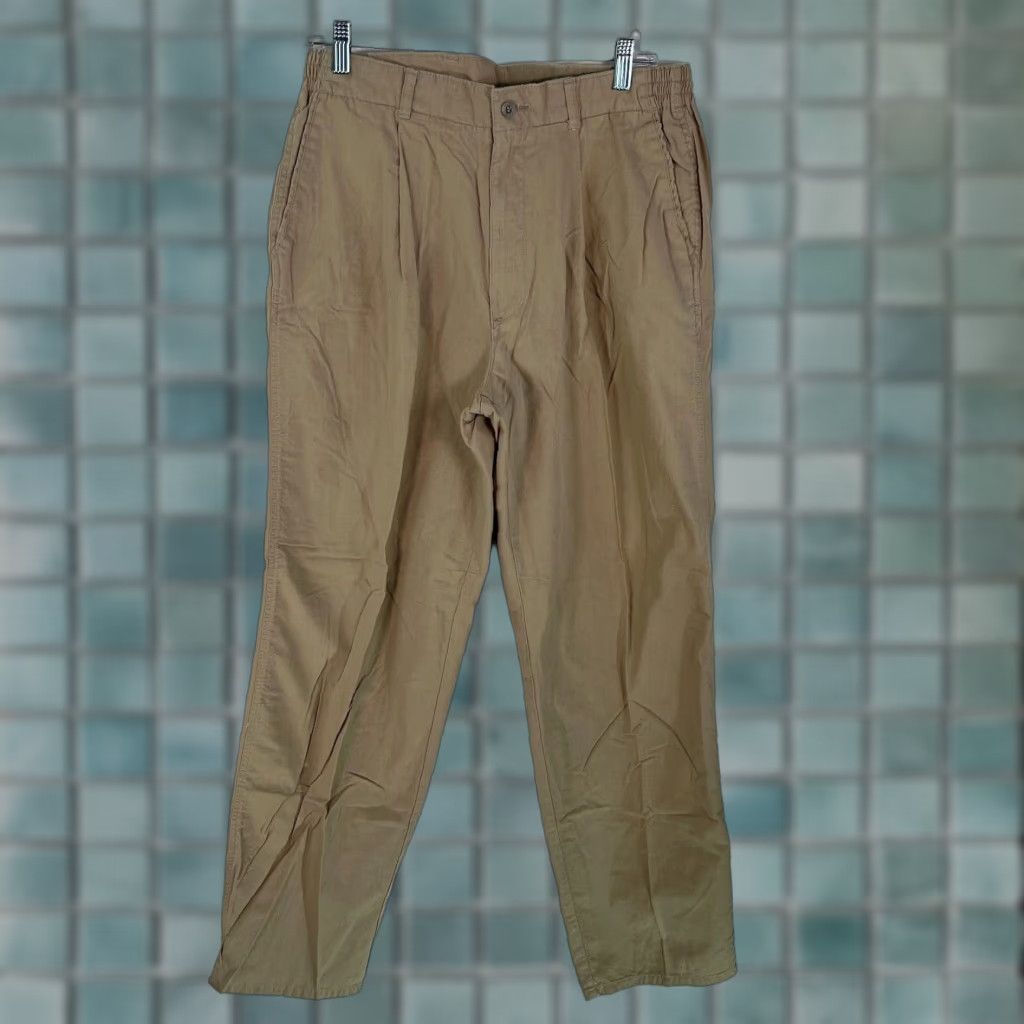 Dockers DOCKERS Mens Flat Front Mid Rise Stretch Chino Pants 34x32 Tan Mens Size US 34 / EU 50 - 1 Thumbnail