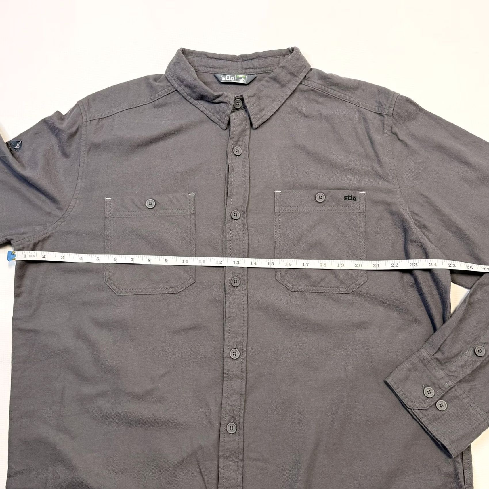 Vintage Stio Shirt Mens XL Gray Organic Cotton Button Front Long Sleeve Outdoors Casual Size US XL / EU 56 / 4 - 6 Thumbnail