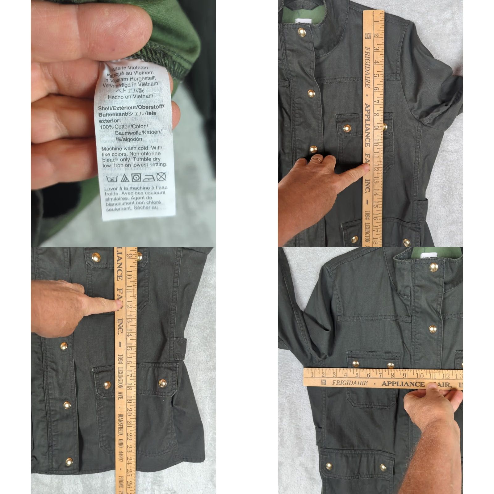 J.Crew VINTAGE J Crew Womens L Boyfriend Field Jacket Twill Utility Zip Snaps streetwear green Size L / US 10 / IT 46 - 8 Thumbnail