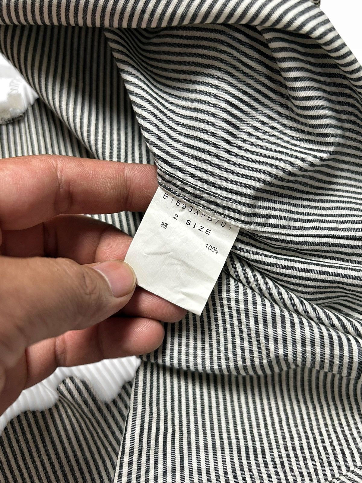 Frapbois × Issey Miyake × Japanese Brand FRAPBOIS Issey Miyake Shirt Short Sleeve Button Up Striped Size US M / EU 48-50 / 2 - 9 Thumbnail