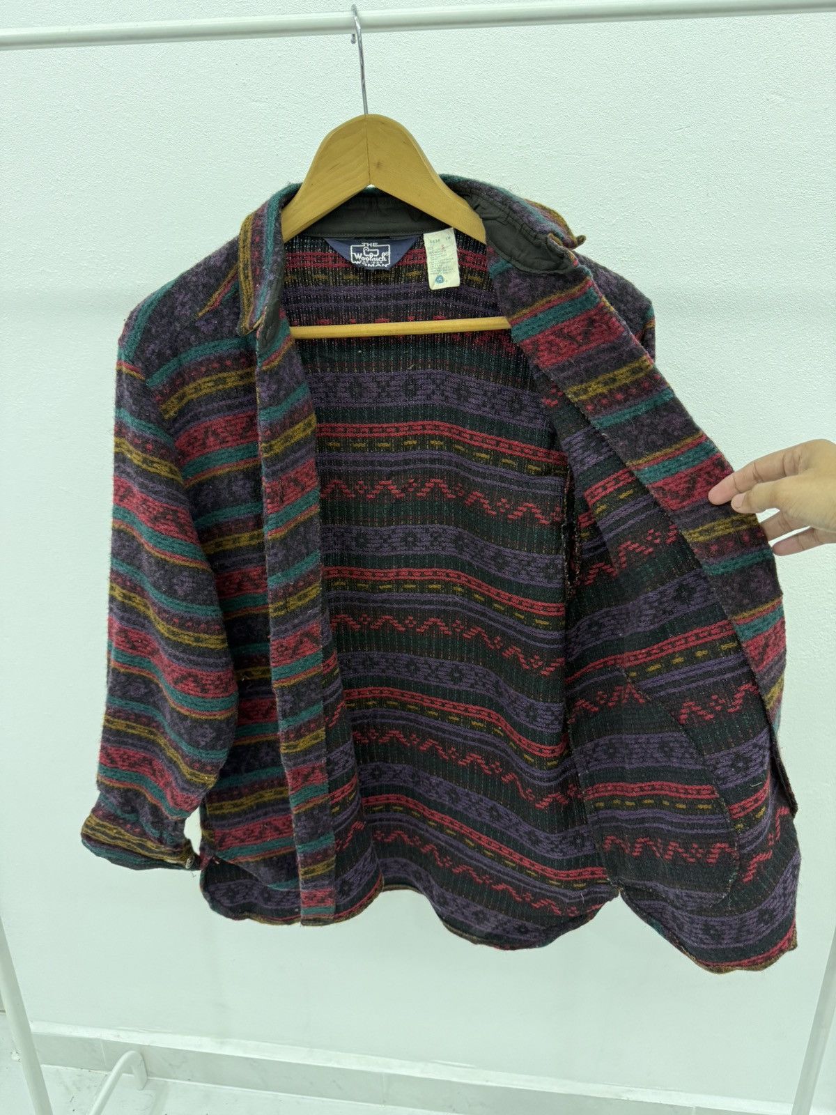 Woolrich Woolen Mills Vintage 70s - 80s WOOLRICH Knitted Wool Double Elbow Leather Size S / US 4 / IT 40 - 5 Thumbnail