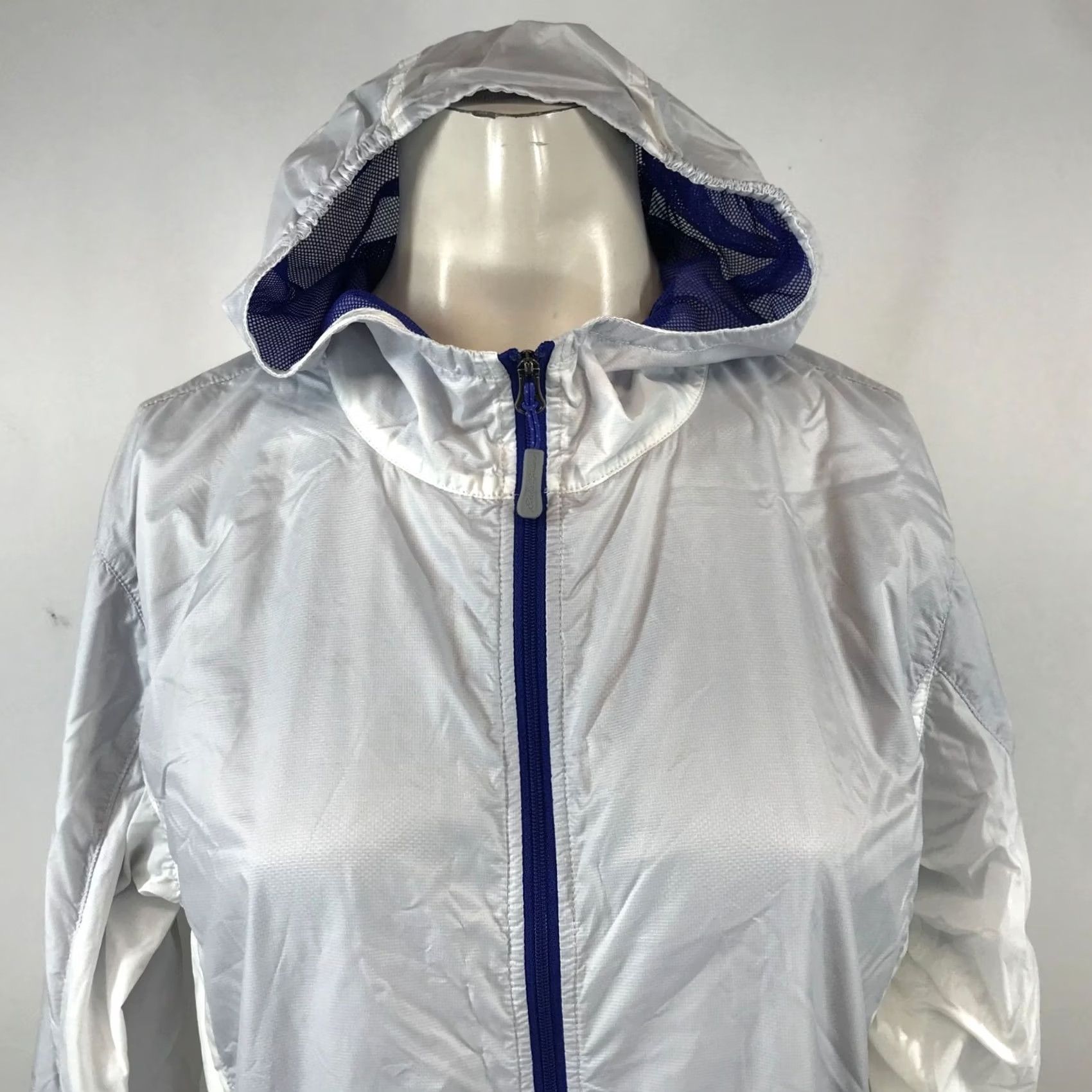 Eddie Bauer EDDIE BAUER Womens LARGE White Purple Lightweight Hooded Jacket Coat Shirt? Size L / US 10 / IT 46 - 2 Thumbnail