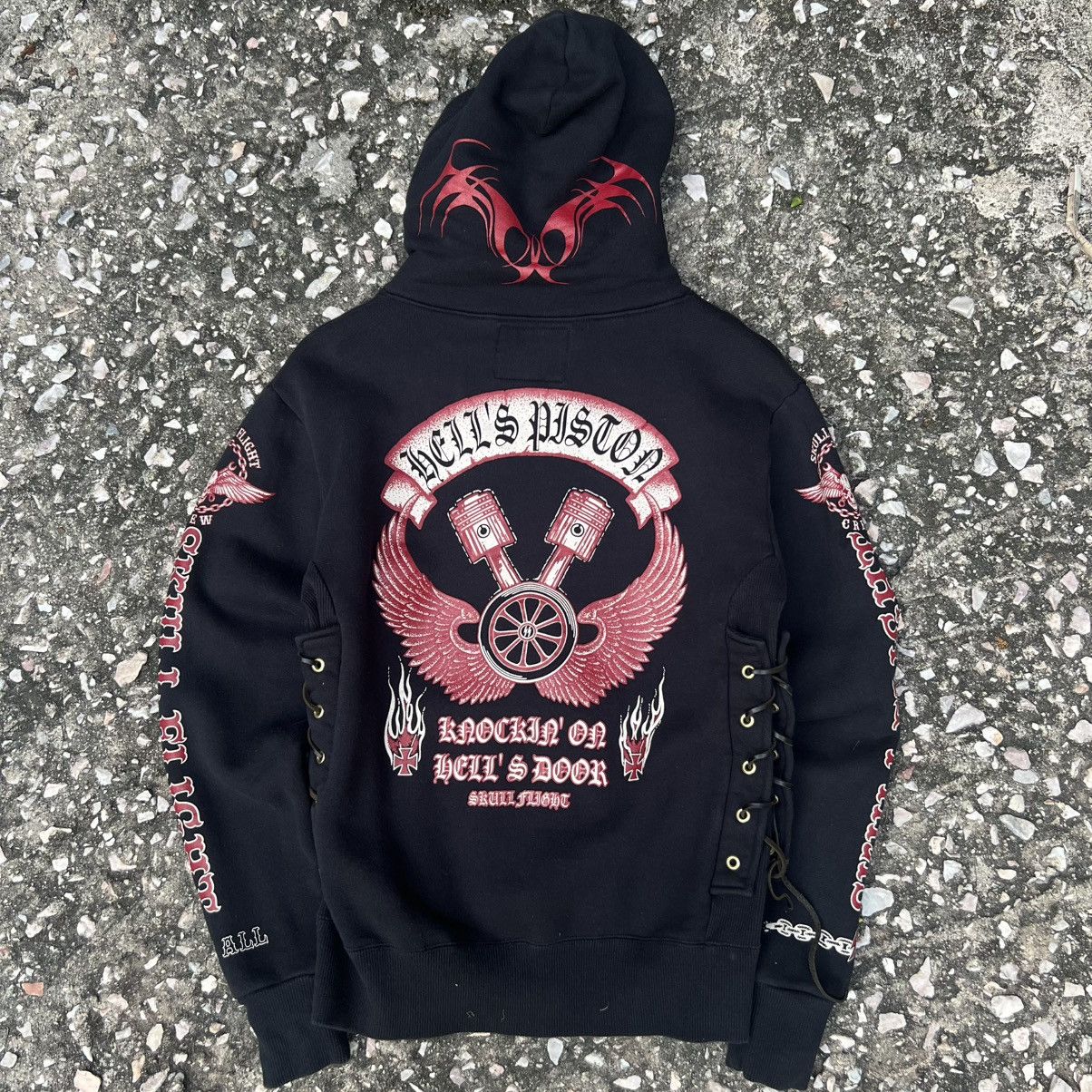 “SKULL”KNOCKING ON HELL DOOR ZIP UP RIDE HOODIE