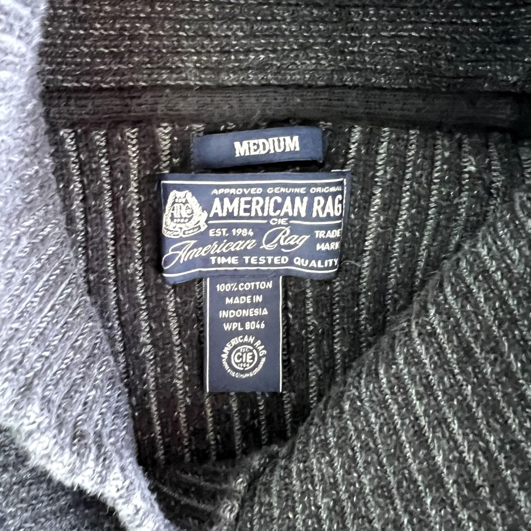 Vintage American Rag Sweater Mens Medium Gray Shawl Collar Cotton Knit Pullover Size US M / EU 48-50 / 2 - 3 Thumbnail