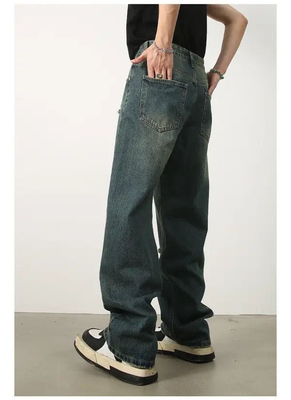 Japanese Brand Shia Japanese style washed distressed straight-leg jeans Size US 32 / EU 48 - 6 Thumbnail
