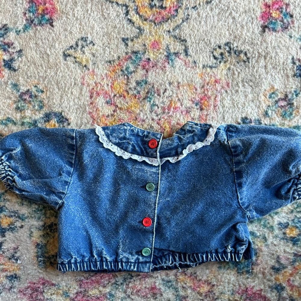 Designer Vintage Embroidered Crop Top for Kids Size US XXS / EU 40 - 2 Thumbnail