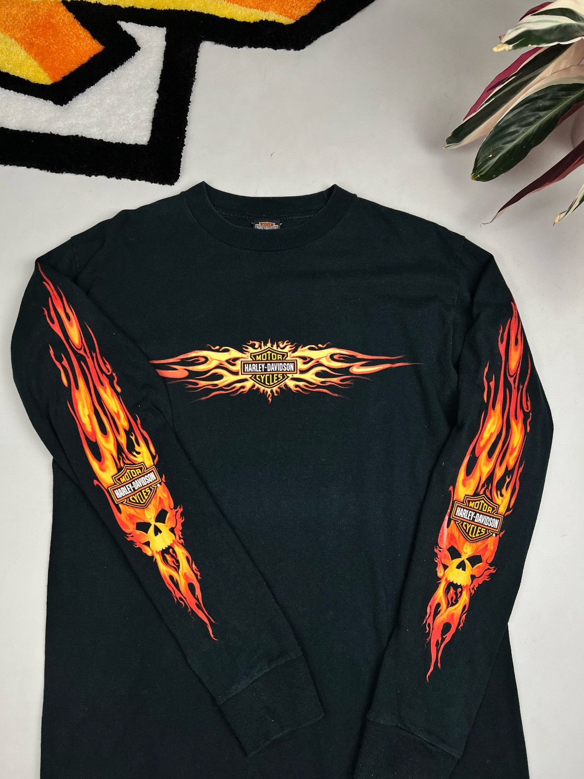 Vintage Vintage Harley Davidson Flame Long Sleeve Biker TShirt Grailed