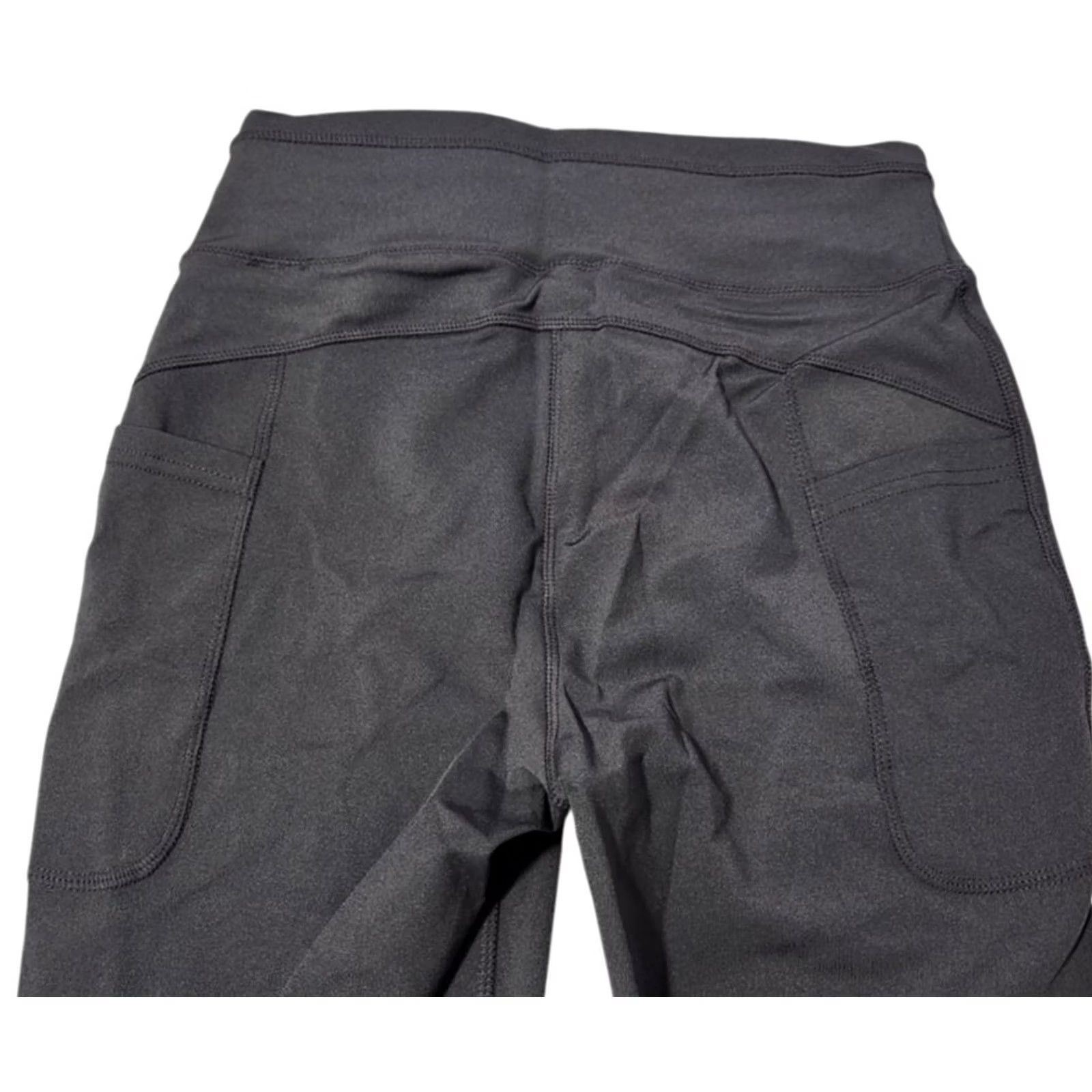 Vintage POP Fit Womens M High-Waisted Cropped Leggings Pockets Dark Gray POP1011-6 Size 32" / US 10 / IT 46 - 4 Thumbnail