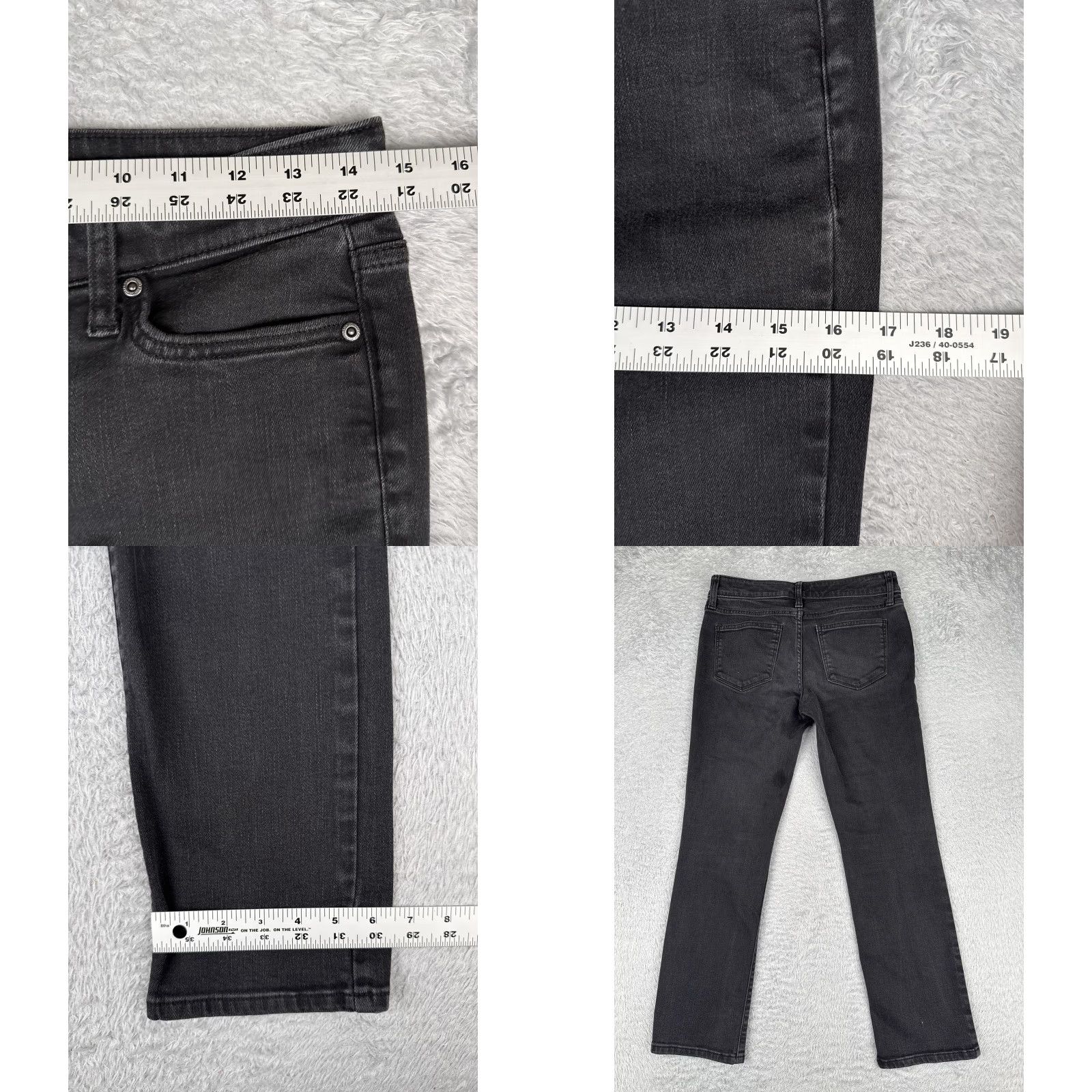 Vintage St. John's Bay Jeans Womens 4P Black Denim Straight Leg Petite Casual 5-Pocket Size 27" / US 4 / IT 40 - 9 Thumbnail