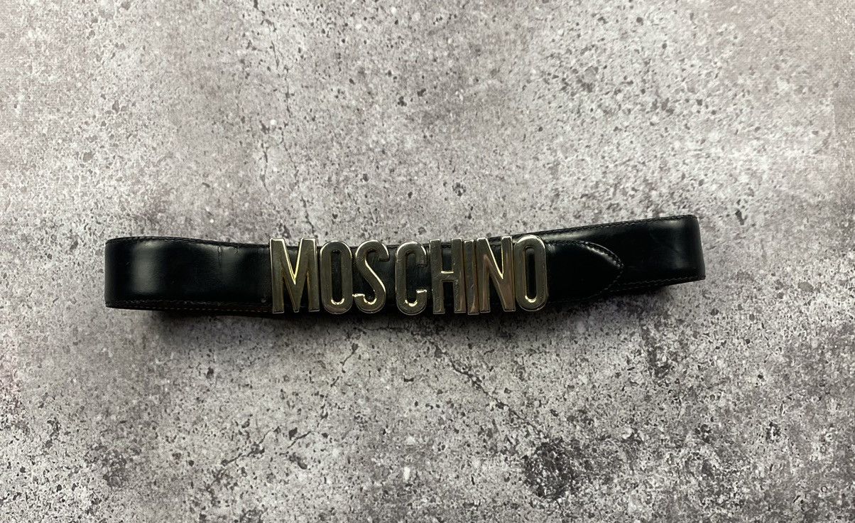 Moschino × Vintage Vintage Moschino gold label real leather belt rare luxury Size ONE SIZE - 3 Thumbnail