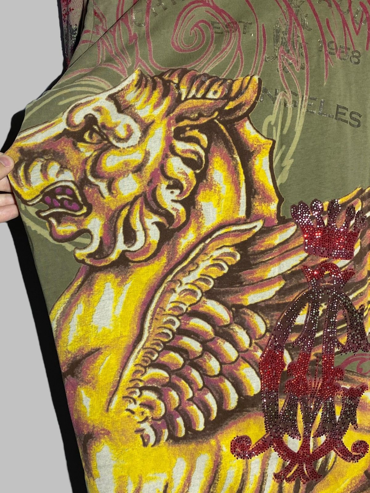 Christian Audigier 🔥 Y2K CHRISTIAN AUDIGIER LAYERED TATTOO DRAGON FLAME PRINT Size US XL / EU 56 / 4 - 17 Thumbnail