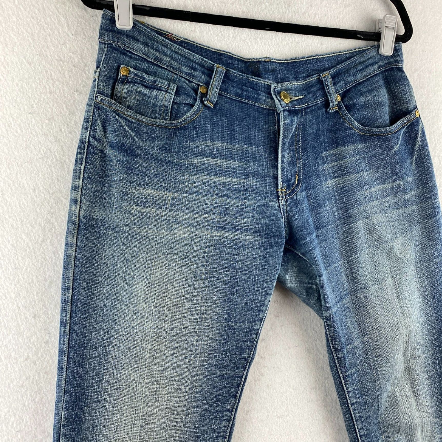 7 For All Mankind 7 For All Mankind Jeans Womens 29 Blue Low-Rise Distressed Rip Denim USA Made Size 29" - 4 Thumbnail