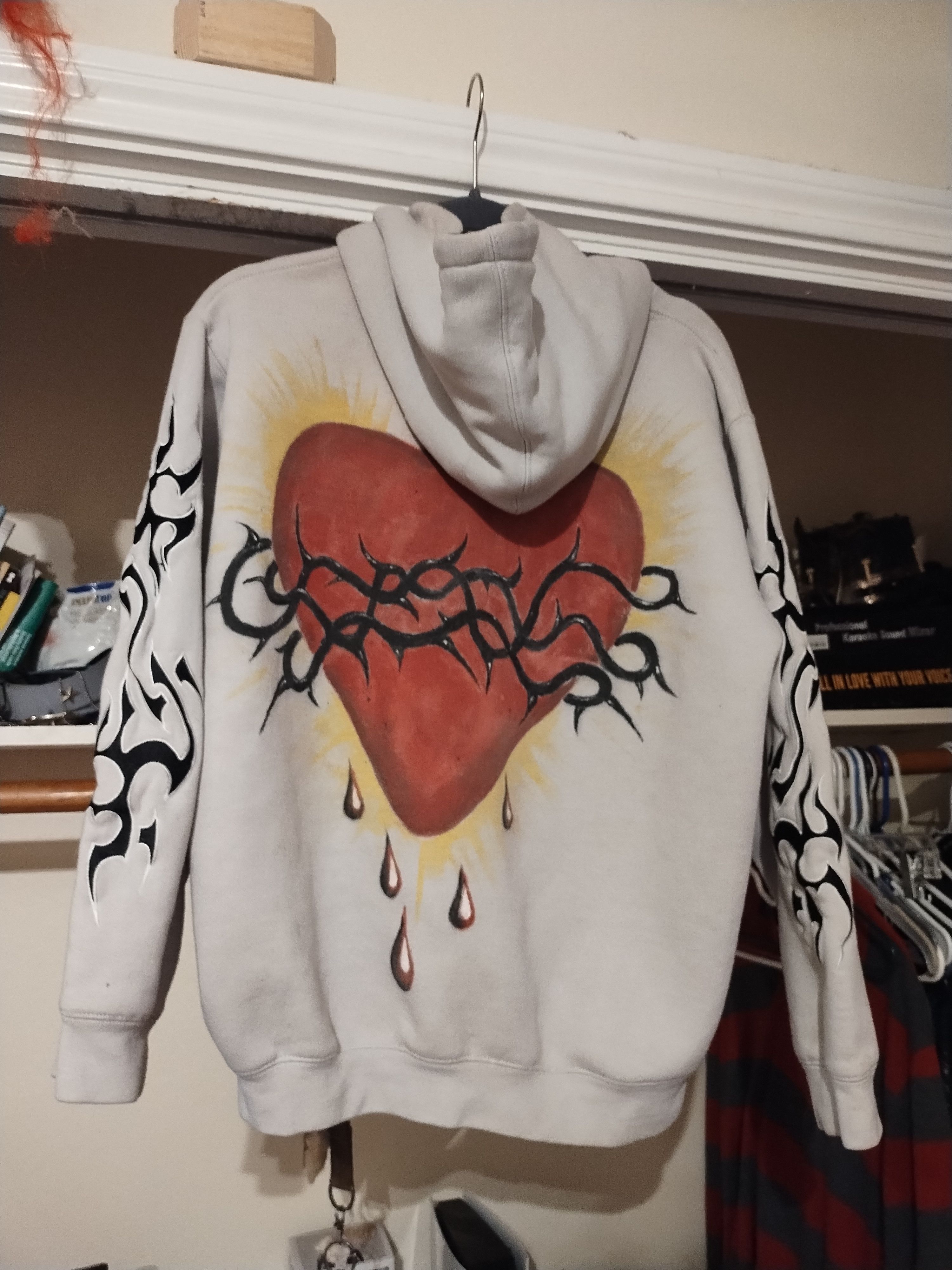 Other Hard Y2K Silver Point Graphic Hoodie, Custom Painted Size US M / EU 48-50 / 2 - 2 Thumbnail