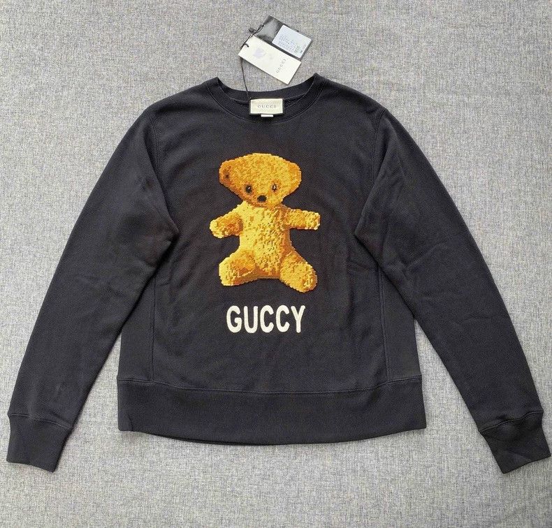 GucciTeddy bear embroidered cotton sweatshirt 2503-Nextarro