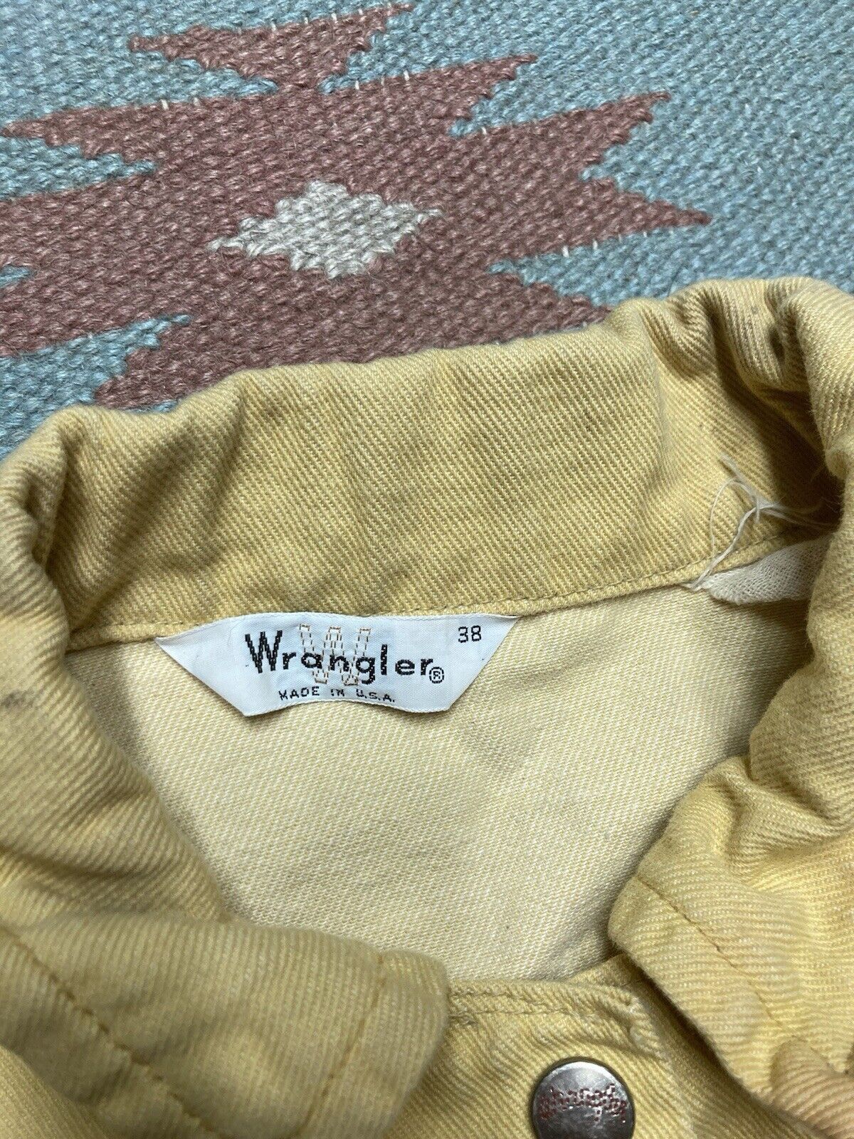 Vintage × Wrangler 70s wrangler denim trucker jacket snap women’s size 38 Size M / US 6-8 / IT 42-44 - 4 Thumbnail