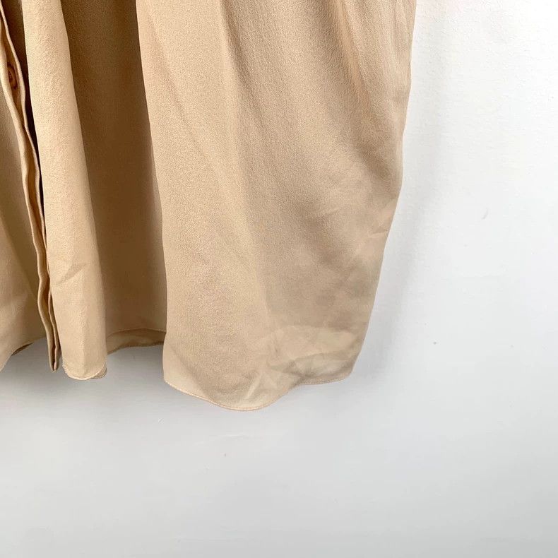 Dior Dior Apricot-colored V-neck pleated silk long-sleeved dres Size XS / US 0-2 / IT 36-38 - 4 Thumbnail