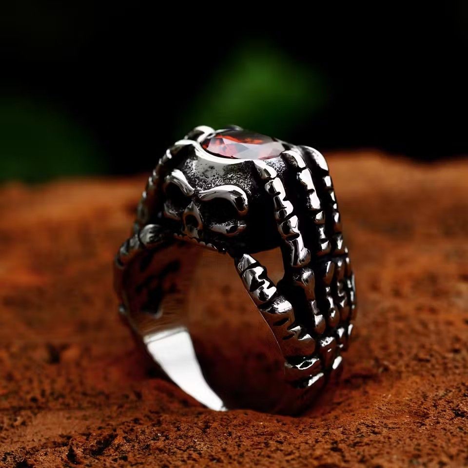 Jewelry × Vintage Creative Skull Hand Bones Ring Size ONE SIZE - 2 Thumbnail