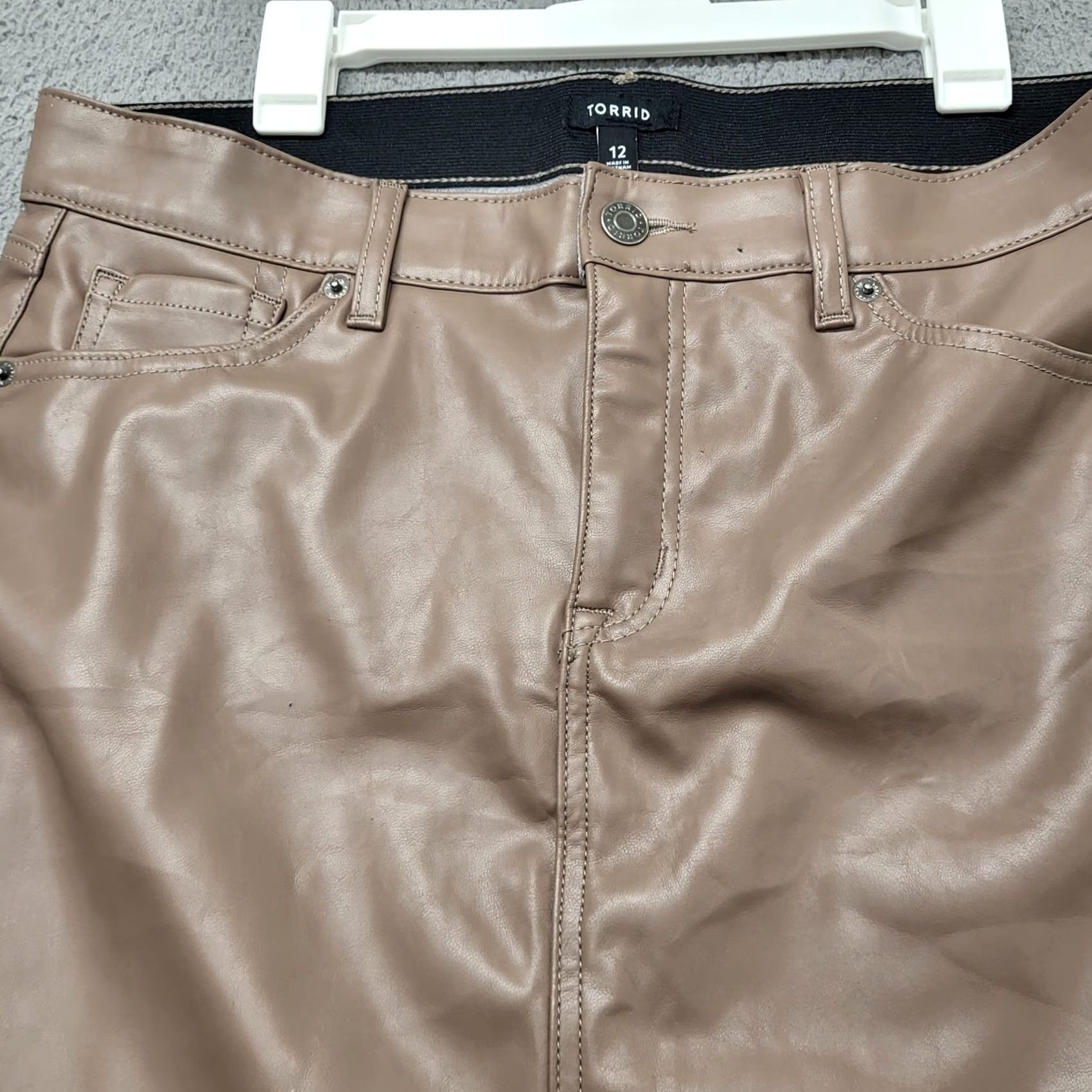 Torrid Torrid Skirt Women's Size 12 Deep Taupe Midi Length Faux Leather Pockets READ Size 34" / US 12 / IT 48 - 4 Thumbnail