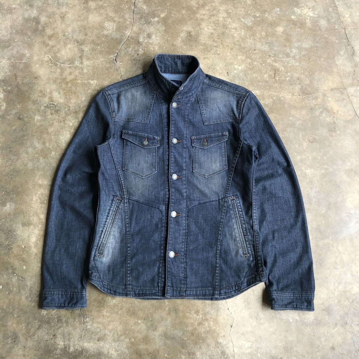 Nicole Club 2000s Nicole Club For Men Biker Denim Jacket Blue Indigo Size US M / EU 48-50 / 2 - 7 Thumbnail