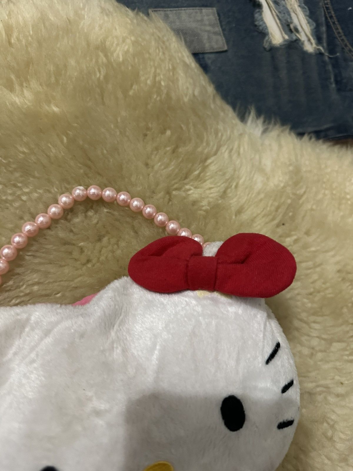 Cartoon Network Cute Hello Kitty Mini Handbag Nice Design Pearl Handle Size ONE SIZE - 2 Thumbnail
