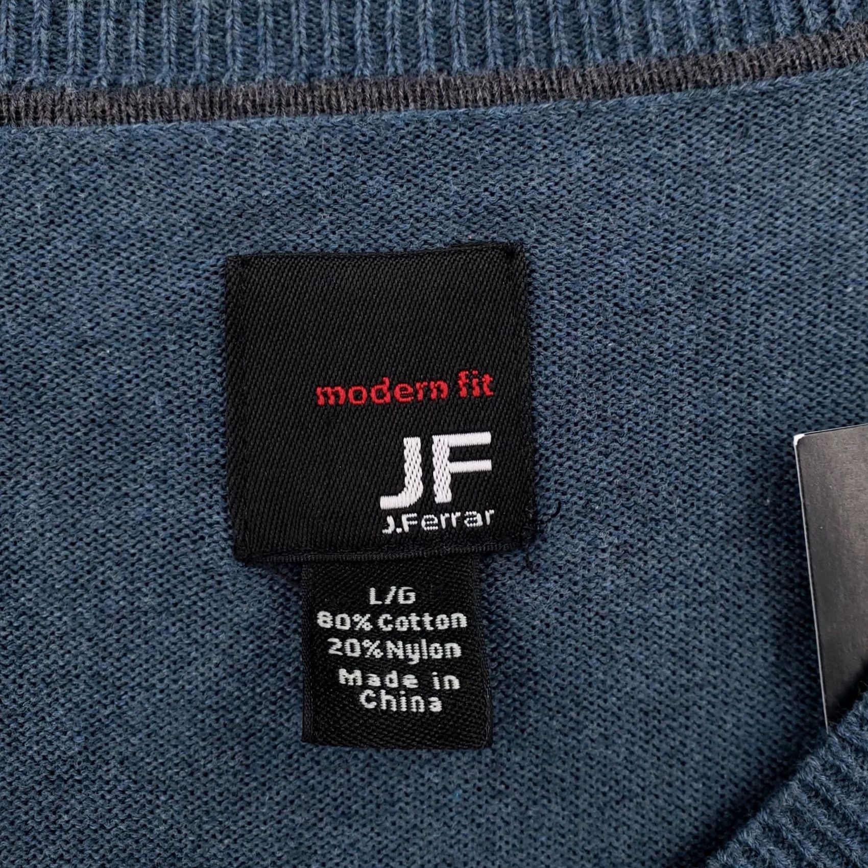 Vintage J. Ferrar Sweater Mens L Large Blue Pullover Modern Fit Soft Touch Cotton NEW Size US L / EU 52-54 / 3 - 5 Thumbnail