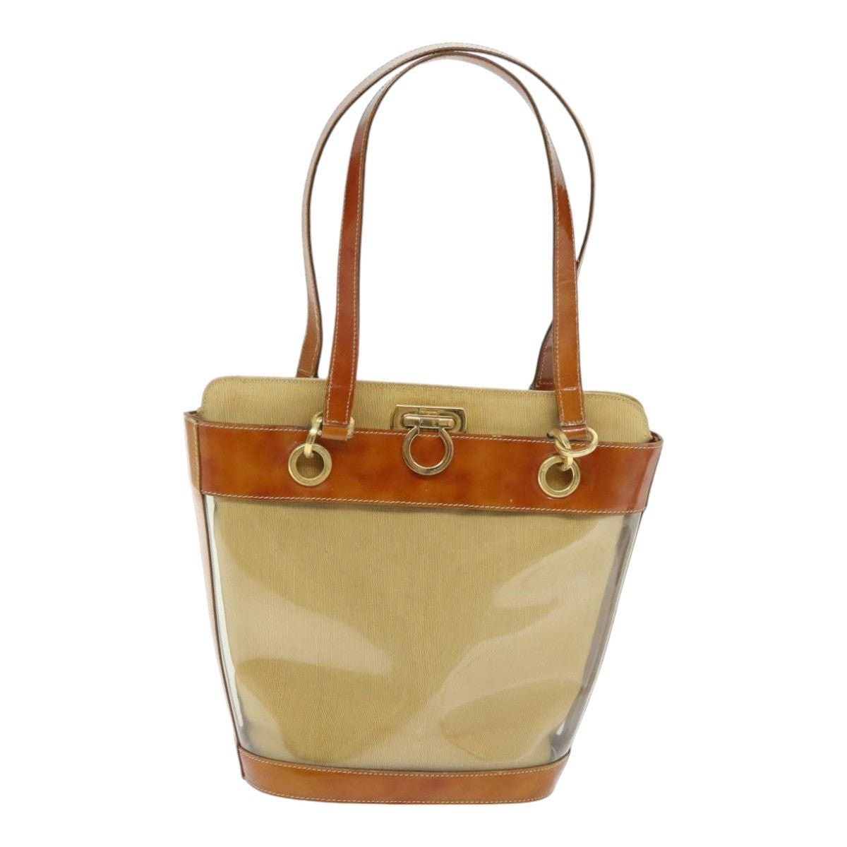Salvatore Ferragamo Salvatore Ferragamo Gancini Shoulder Bag Vinyl Beige Orange Size ONE SIZE - 13 Thumbnail