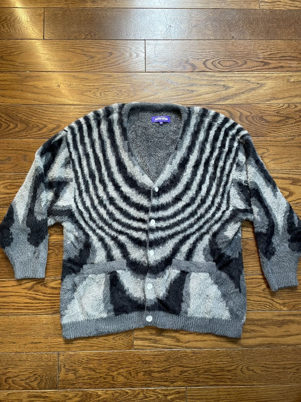 image of Fucking Awesome Acid Hairy Cardigan Like New in Black, Men's (Size Medium)