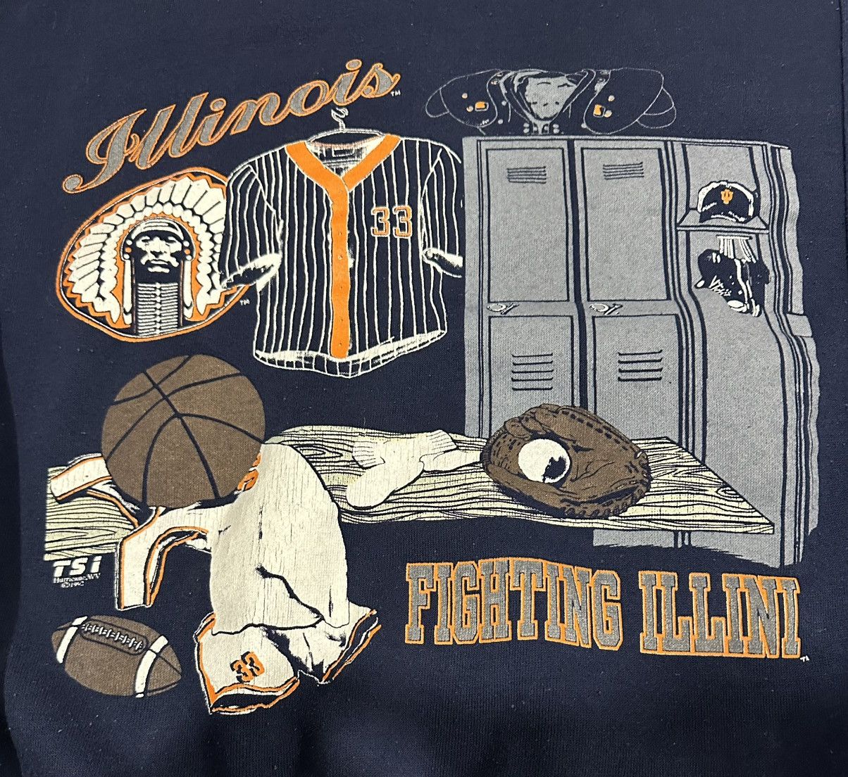 Lee × Vintage Vintage Illinois (Fighting Illini) Sweater Size US XL / EU 56 / 4 - 2 Thumbnail
