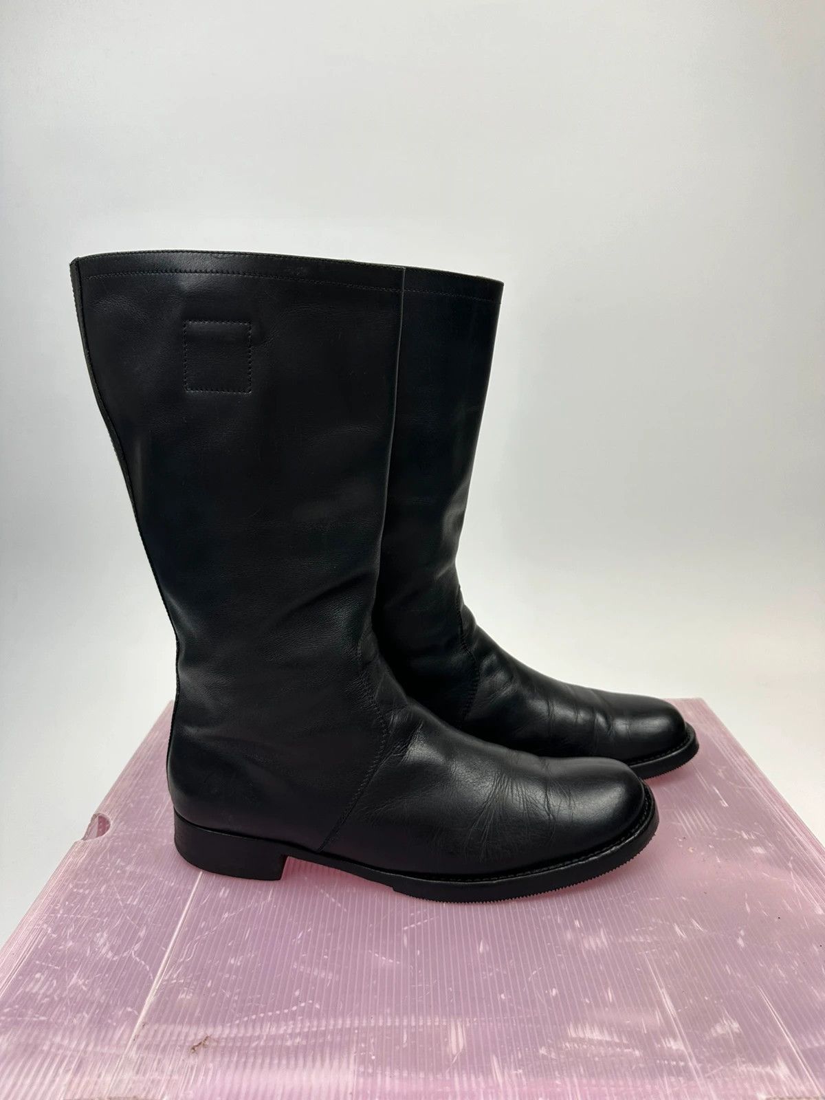 Miu Miu Miu Miu SS2001 Black Leather High Boots Size US 8 / EU 41 - 10 Thumbnail
