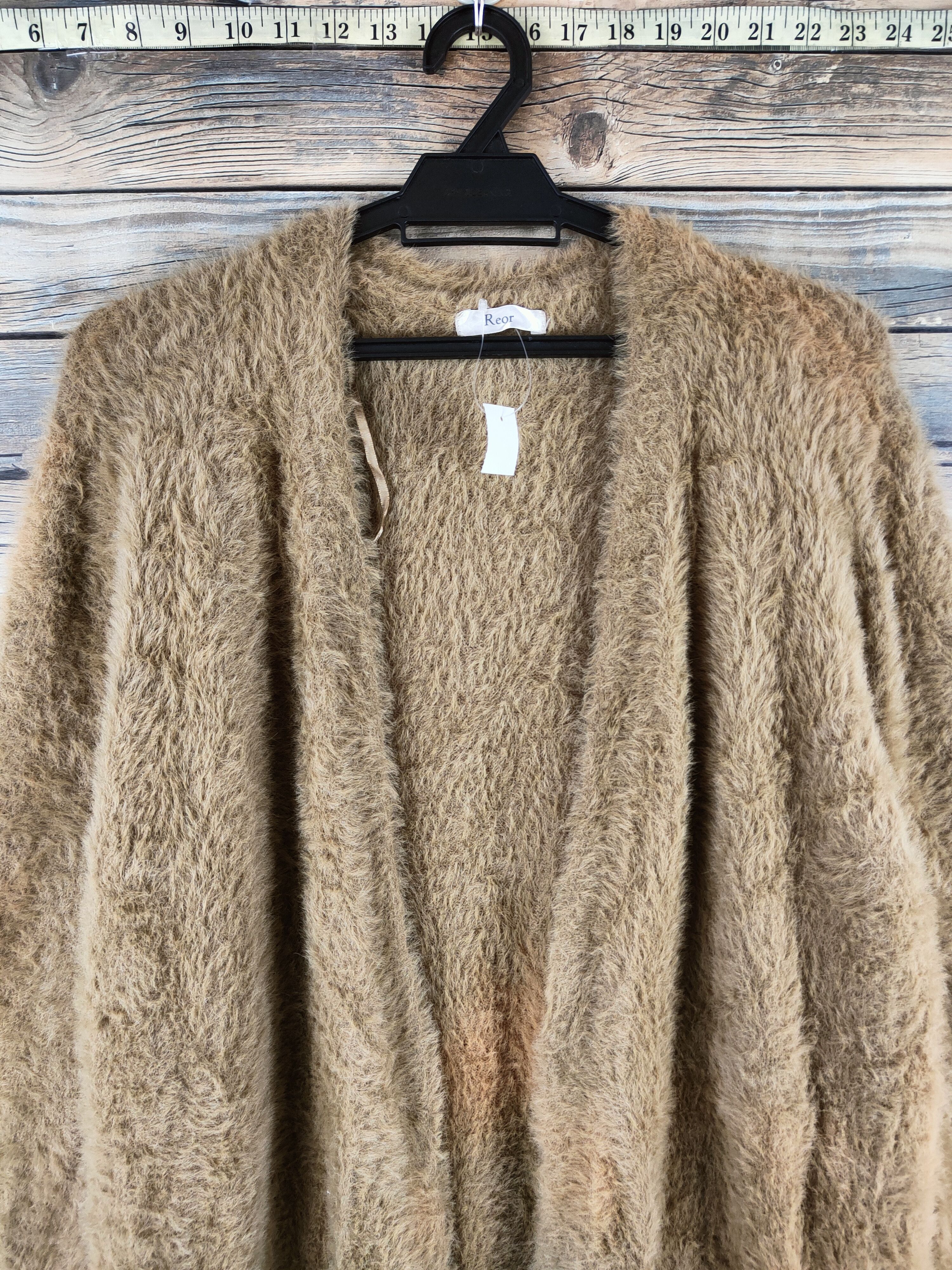 Japanese Brand DL Reor Light Brown faded shaggy Fur Mohair Knitwear #46-530 Size US M / EU 48-50 / 2 - 2 Thumbnail