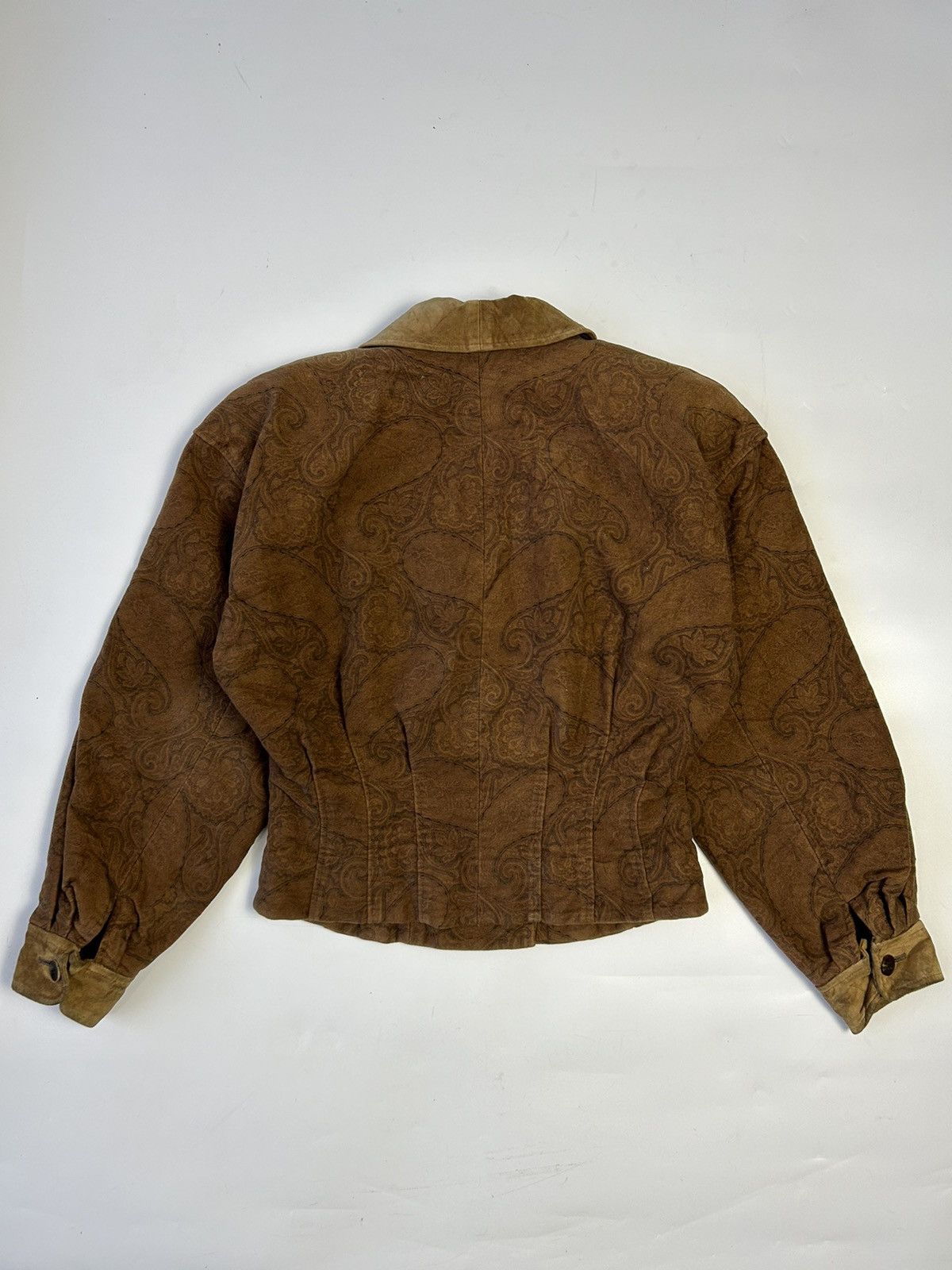 Japanese Brand × Seditionaries × Vintage CHRISTIAN AUJARD CROP BROWN SUEDE JACKET Size ONE SIZE - 4 Thumbnail