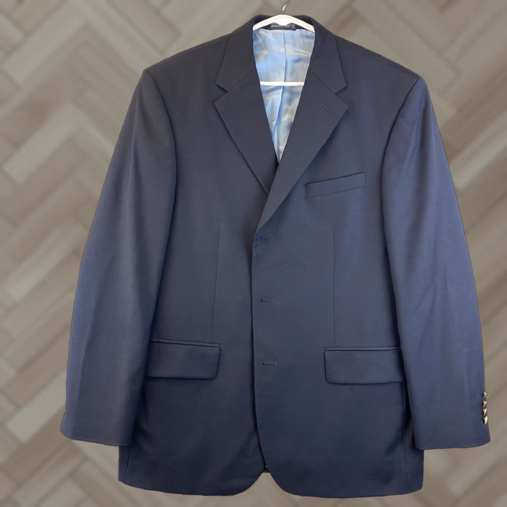 Nautica NAUTICA Sport Coat Mens Midnight Navy Blue Blazer Dark Suit Jacket 53 R 90-64 Size 46R - 1 Thumbnail