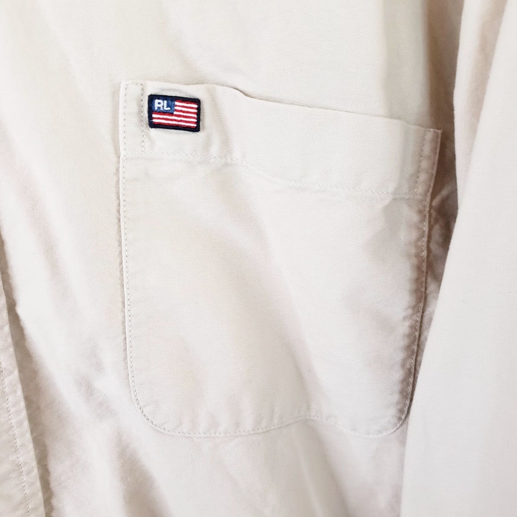 Ralph Lauren Ralph Lauren Jeans Company Men's Button-Up Shirt Long Sleeve Beige XL Button-Down Collar Casual Workwear Size US XL / EU 56 / 4 - 6 Thumbnail