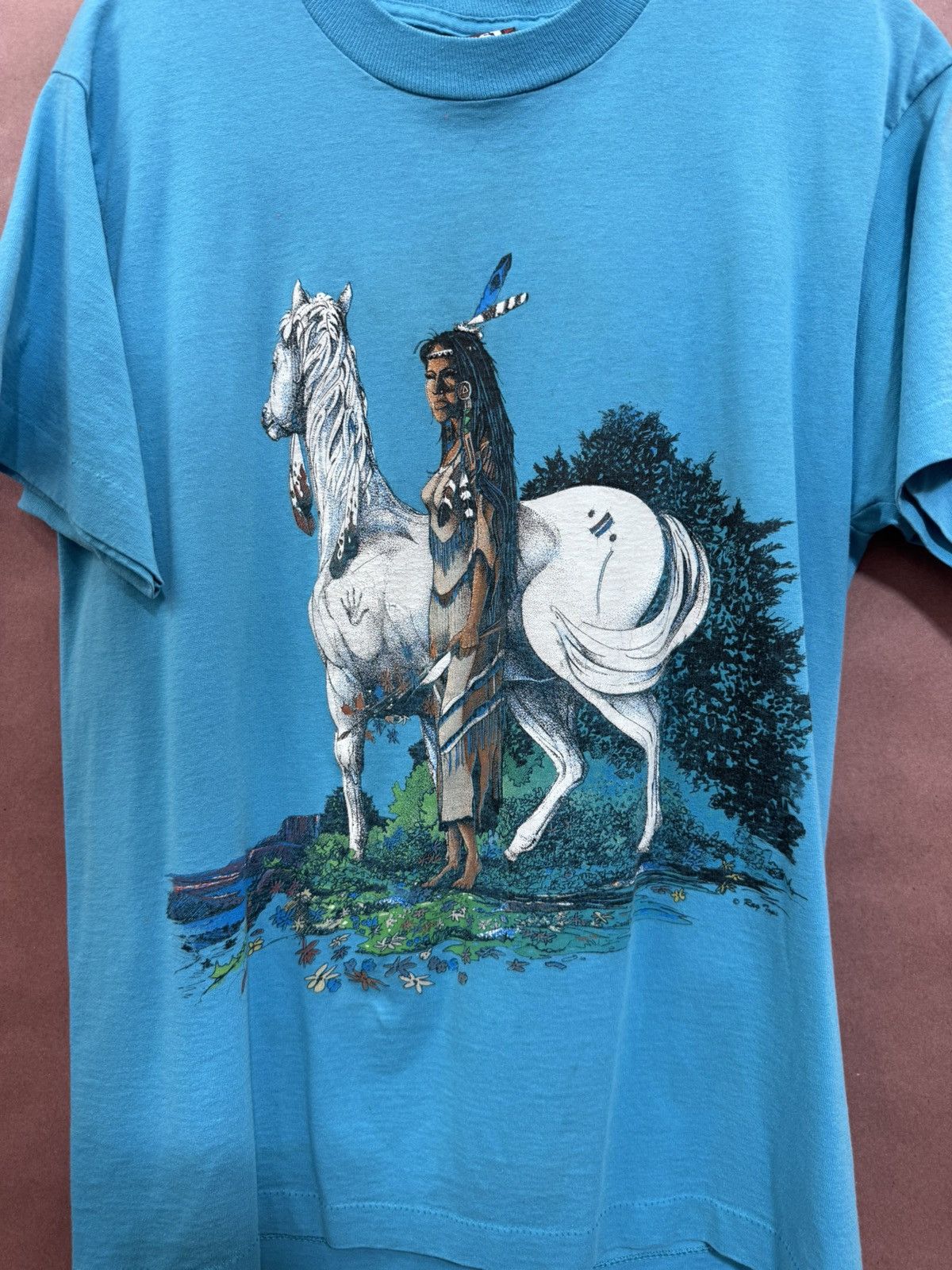 Hanes VINTAGE RAGTOP NATIVE AMERICAN INDIAN WOMEN Size US M / EU 48-50 / 2 - 9 Thumbnail