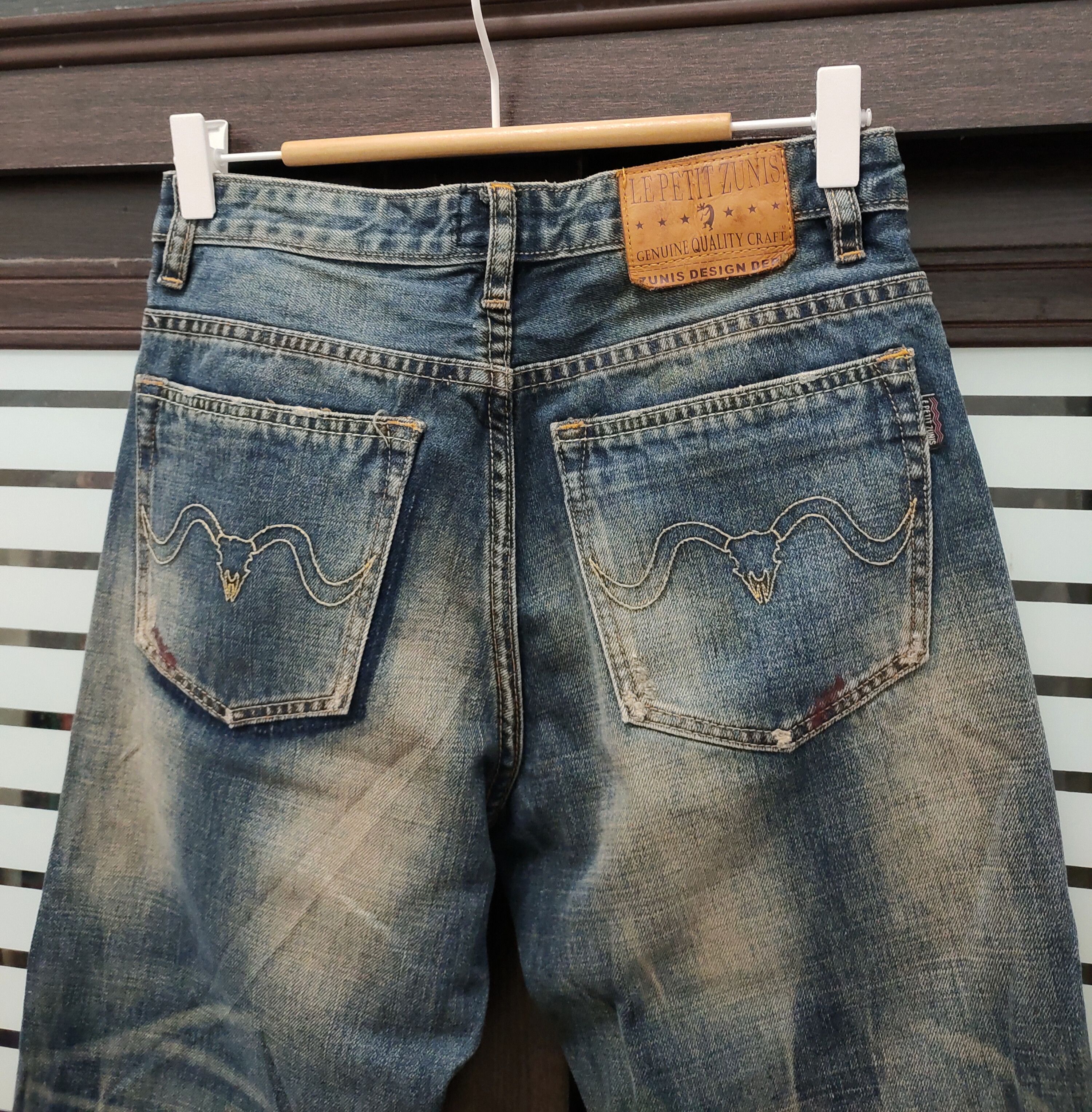 Japanese Brand 💥 Flared Le Petit Zunis 515 Slim Fit Denim 💥 Size US 28 / EU 44 - 7 Thumbnail