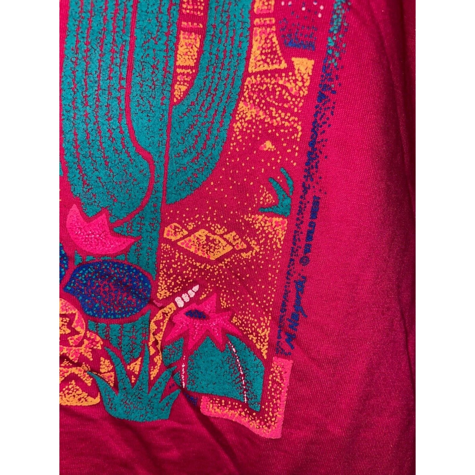 Jerzees Vintage Arizona Desert Shirt Cactus Pink Tee VTG 90s Large Size US L / EU 52-54 / 3 - 7 Thumbnail